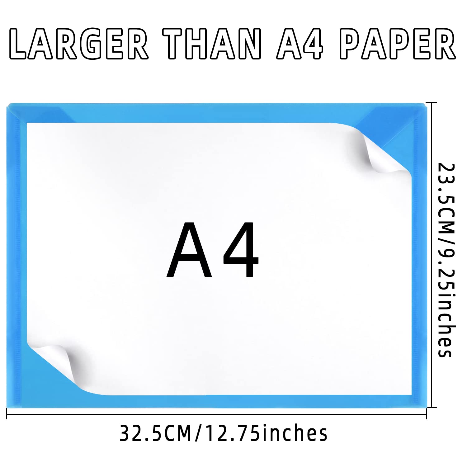 GoodtoU A4 Plastic Document Wallets - 36 Pack, 6 Colours, Popper Closure 2