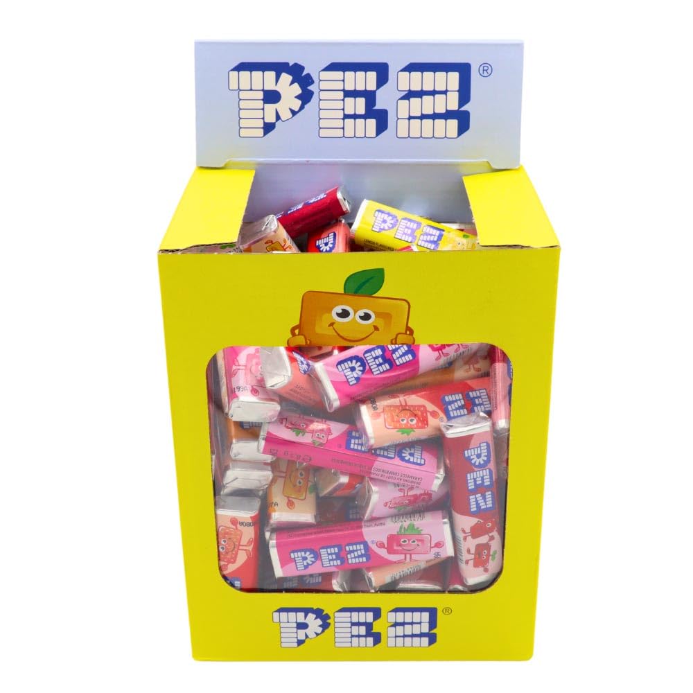 PEZ Mixed Fruit Flavoured Refill Box, Vegan Retro Sweets, 850 g