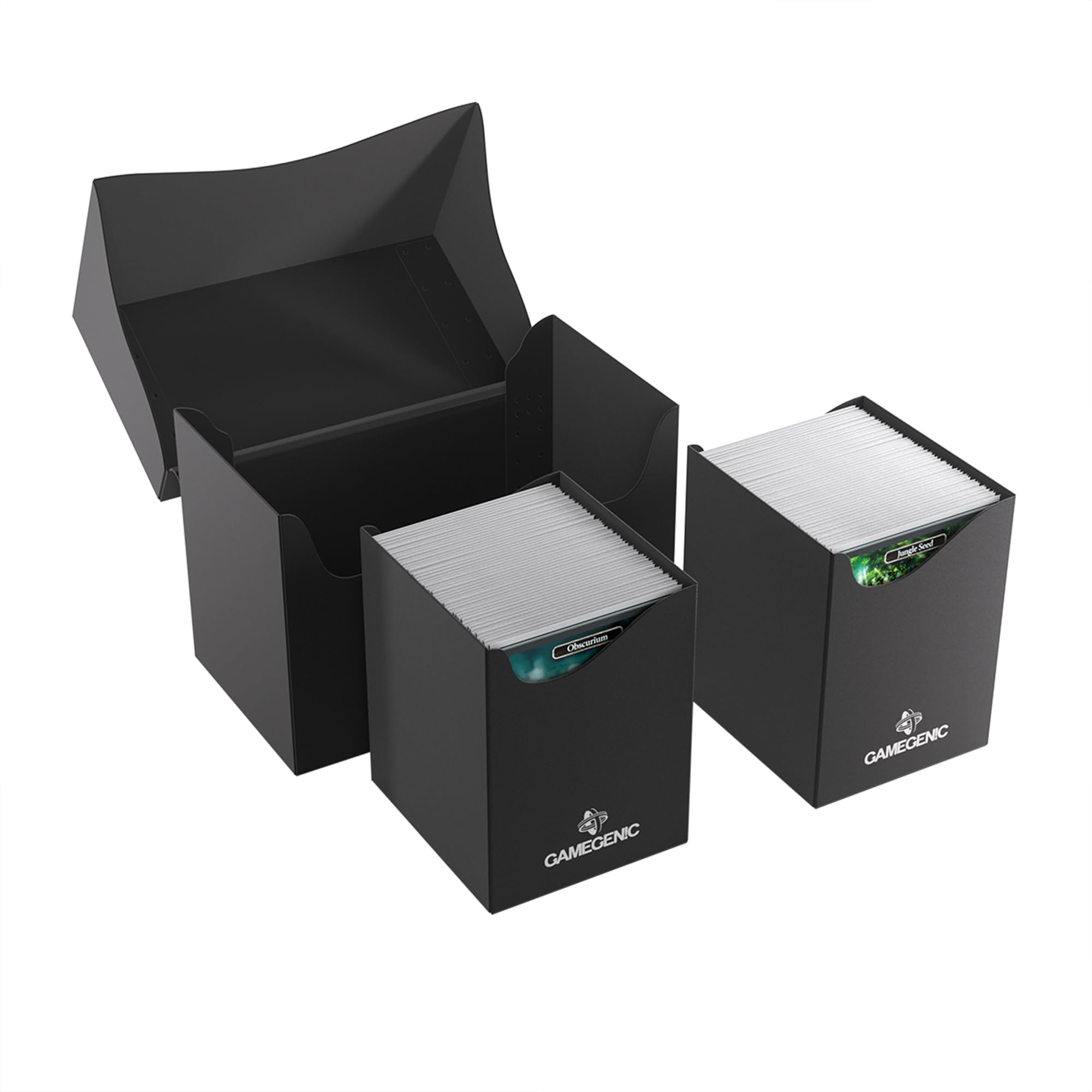 Gamegenic Double Deck Holder 200+ XL Black | Holds 200 Double-Sleeved Cards | Fits Oversized Cards