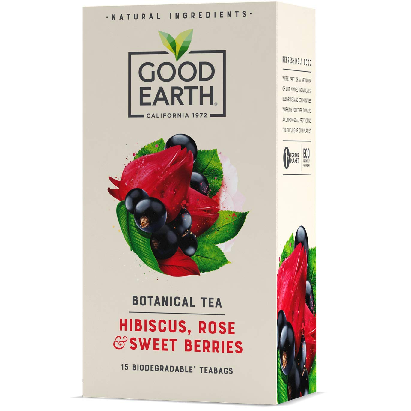 Good Earth Tea Co. Hibiscus, Sweet Berries & Rose Tea - 5 x 15 Teabags 1