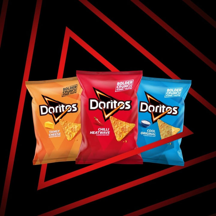 Doritos Tangy Cheese Tortilla Chips, 40g (Case of 32) - Bold Flavour, Vegetarian Crisps