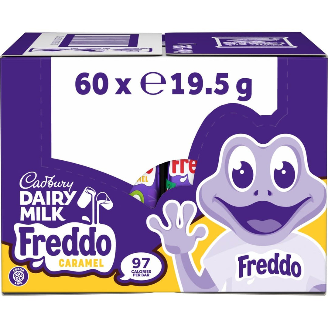 Cadbury Dairy Milk Freddo Caramel Chocolate Bar 19.5g (Pack of 60 Bars)