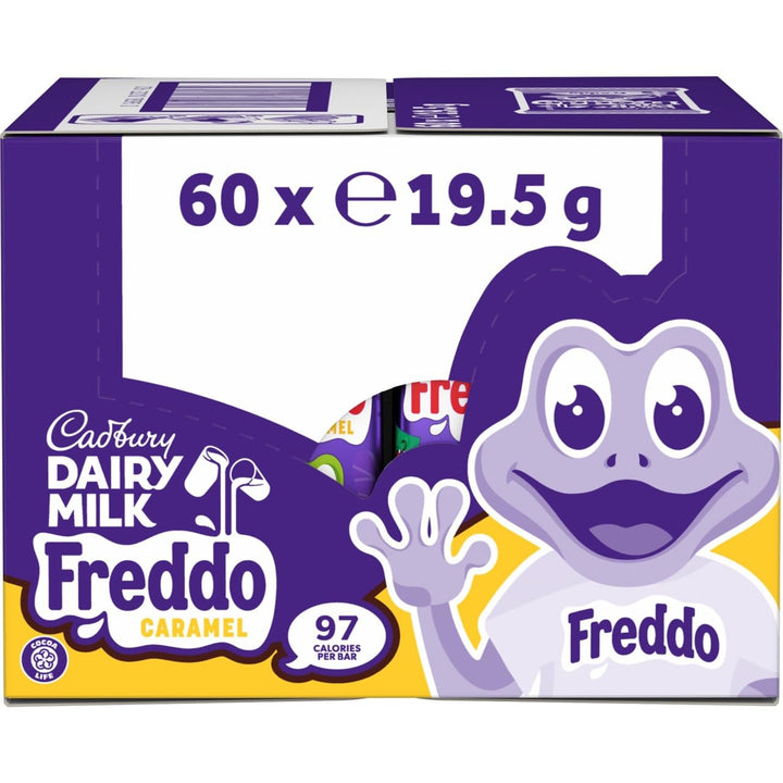 Cadbury Dairy Milk Freddo Caramel Chocolate Bar 19.5g (Pack of 60 Bars)