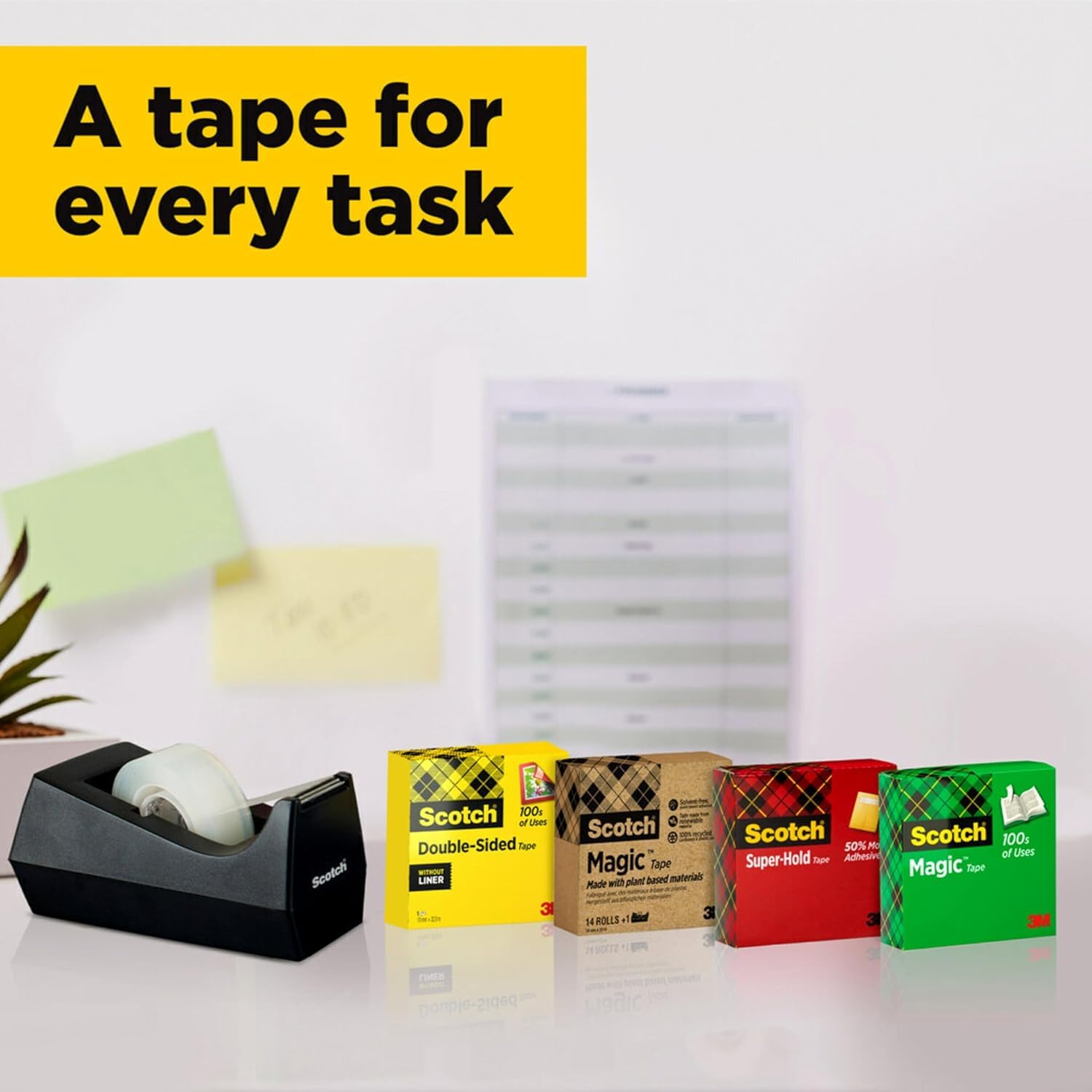 Scotch Magic Tape - Invisible Finish | 12 mm x 33 m Roll | Trusted 3M Adhesive 7