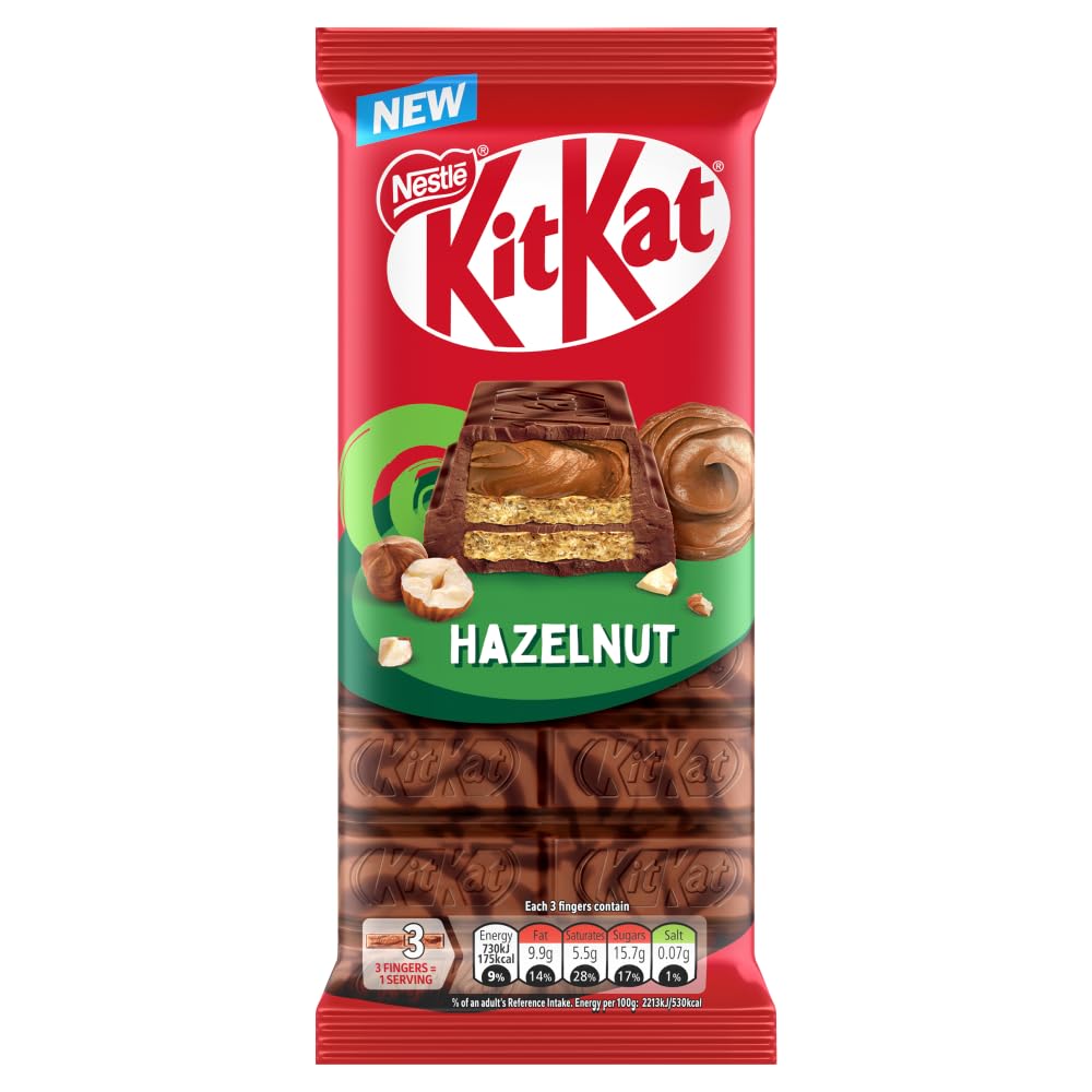 KitKat Hazelnut Filled Dark & Milk Chocolate Crispy Wafer Sharing Bar, 99g 1