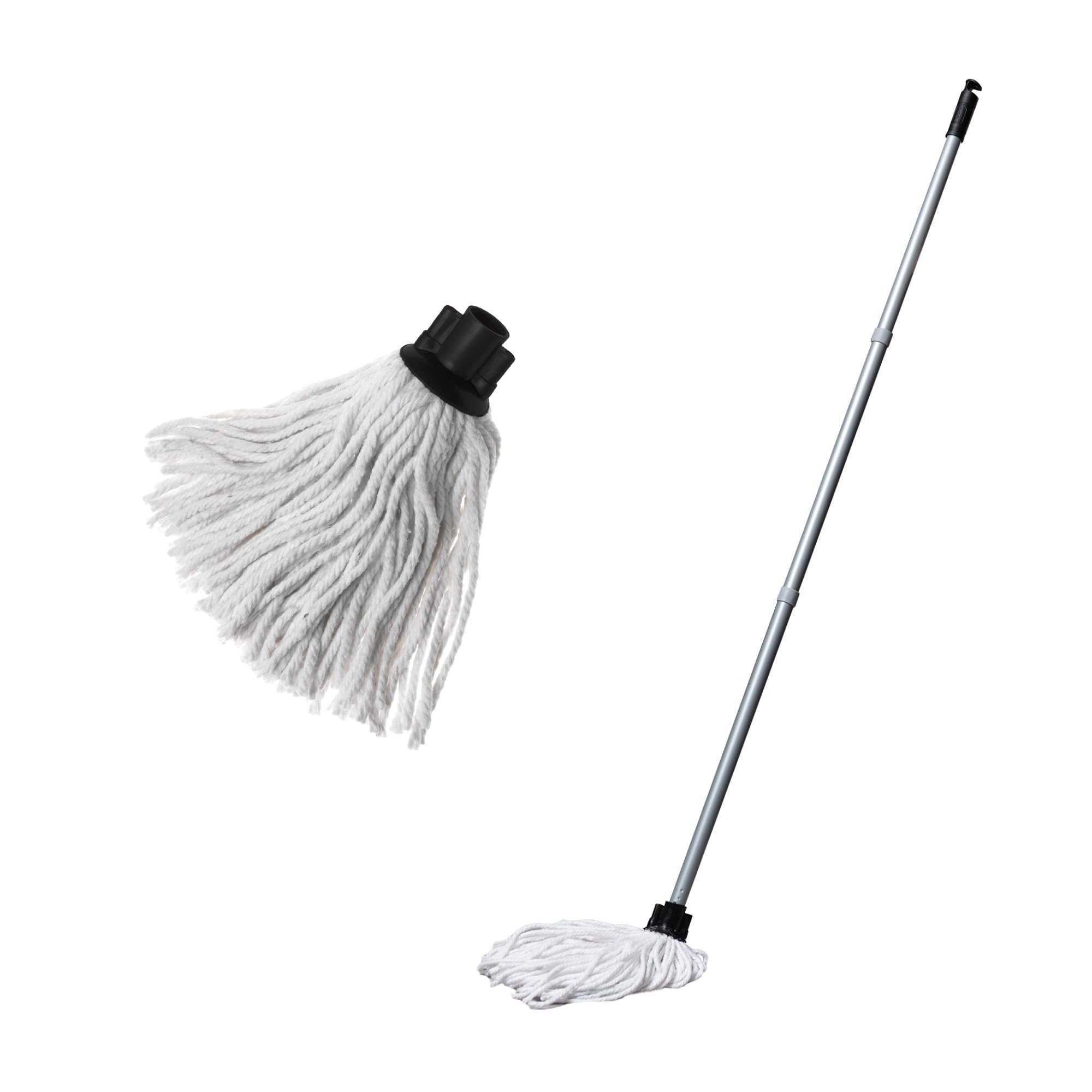 Addis Cotton Mop with 3 Piece Handle | Highly Absorbent | Includes 2 Mop Heads 1
