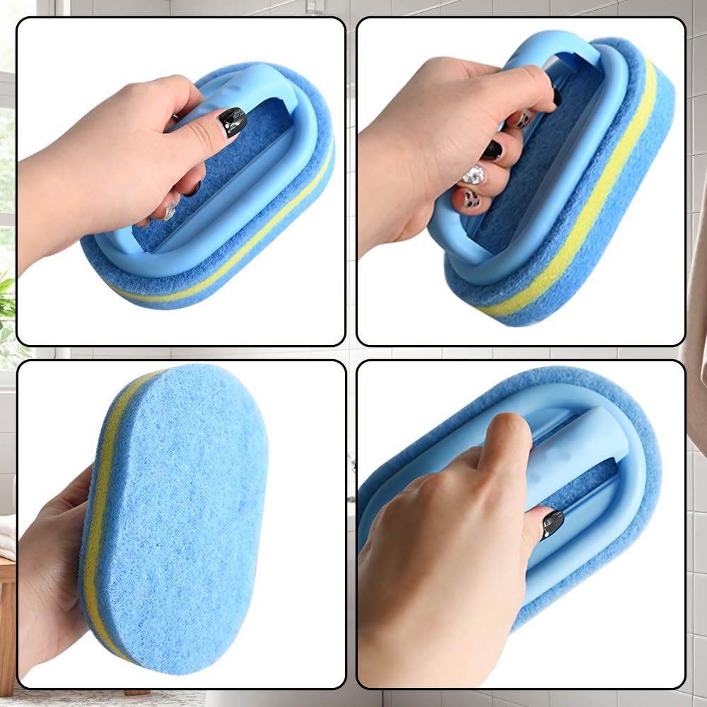 RAM ONLINE Heavy Duty Bathroom Cleaning Brush - Ergonomic Handle | Durable Bristles | 18 Inch 8
