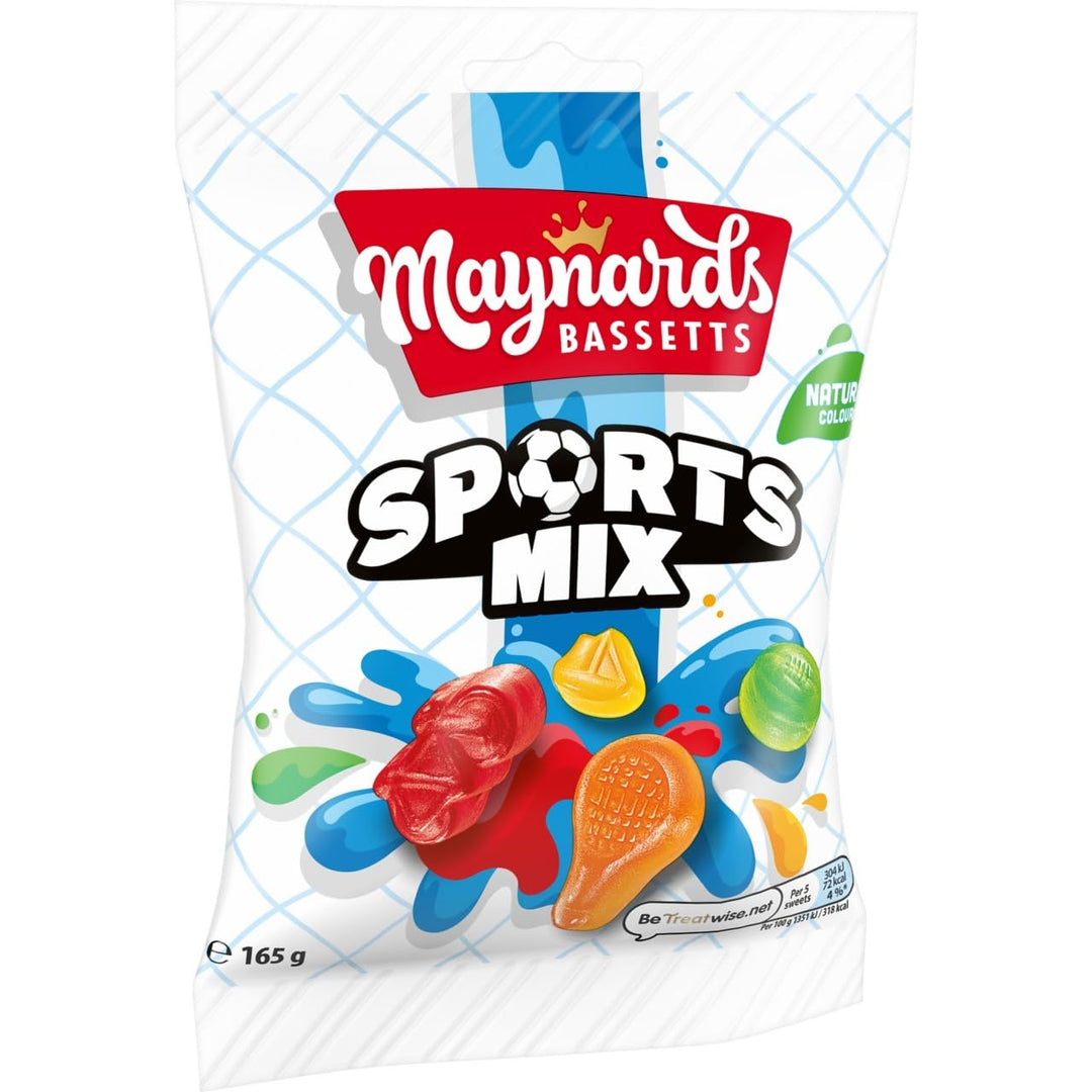 Maynards Bassetts Sports Mixture Sweets Bag, Assorted Fruity Chewy Jelly Sweets, 165g