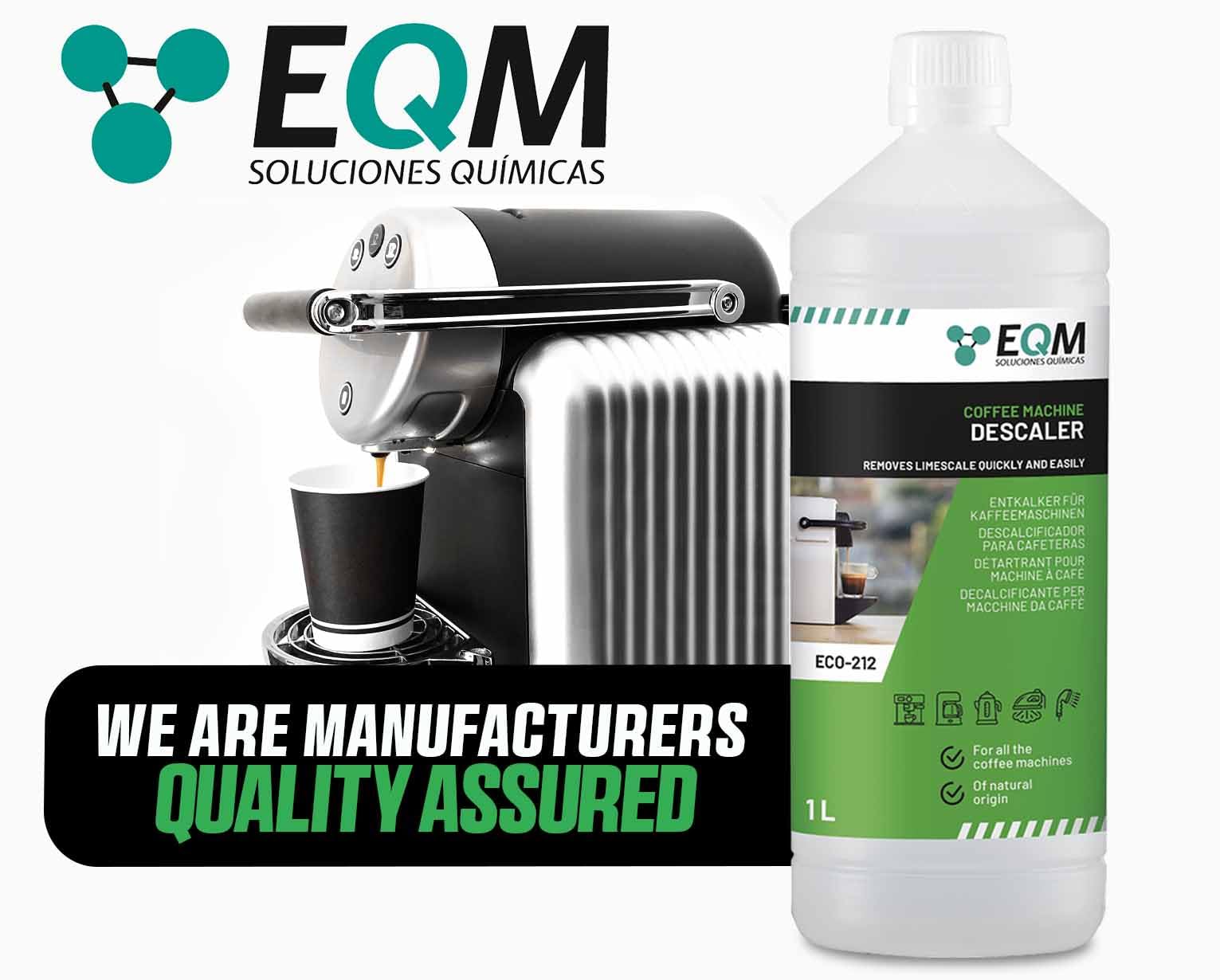 EQM - ECO-212 Coffee Machine Descaler - 1L - 100% Natural Origin with Citric Acid 5