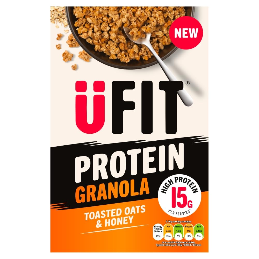 UFIT Protein Granola Toasted Oats & Honey - 15g Protein per Serving | 375g 1