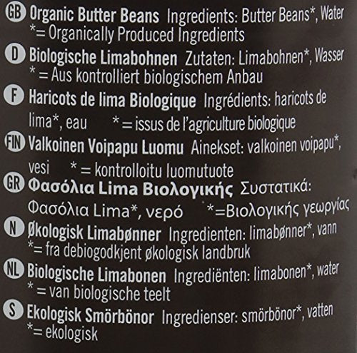 Biona Organic Butter Beans 400g - Vegan, High Fibre, No Added Salt or Sugar