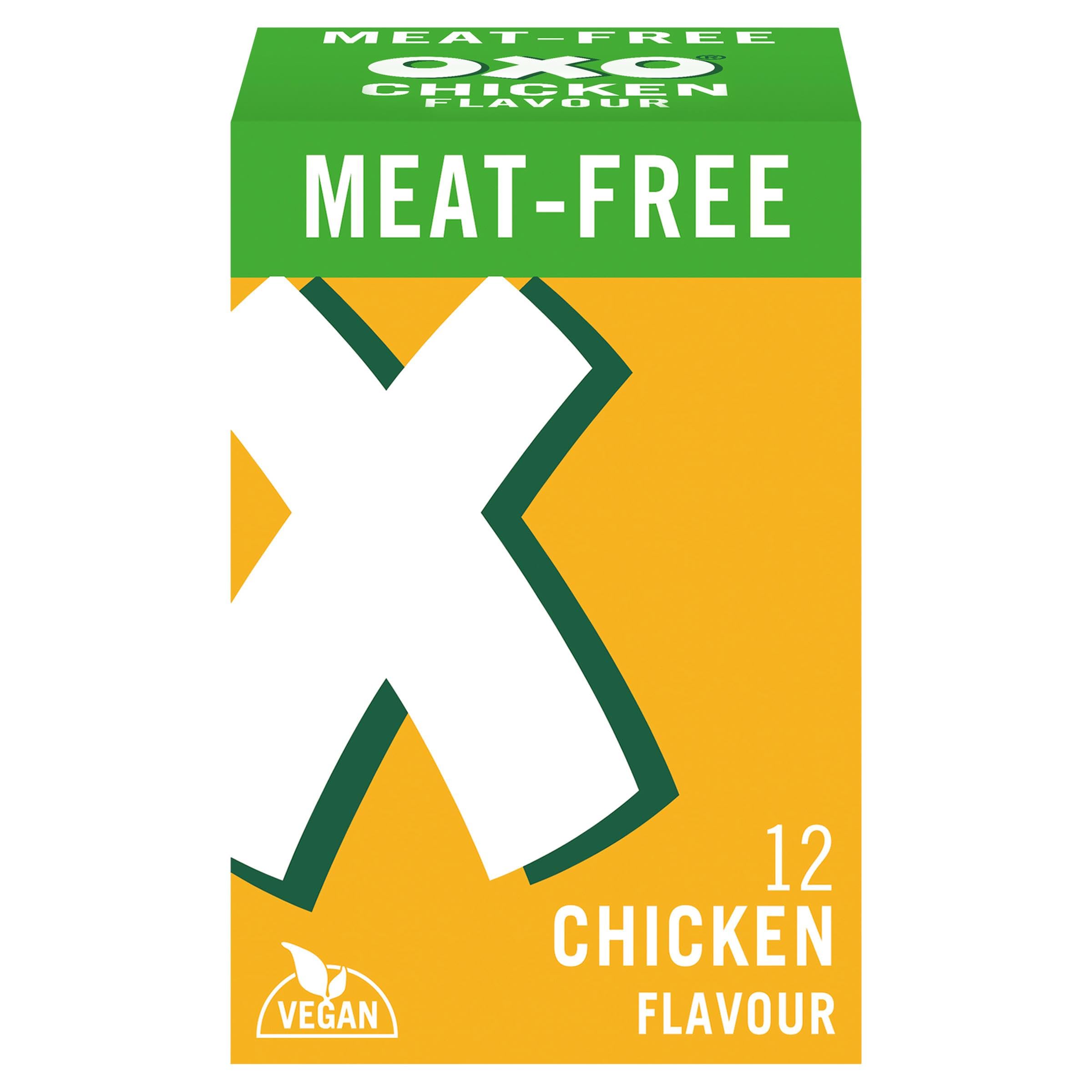 OXO Vegan Chicken Flavour Stock Cubes - 12 Pack | Bold Meat-Free Taste | Ideal for Gravy & Soups 8