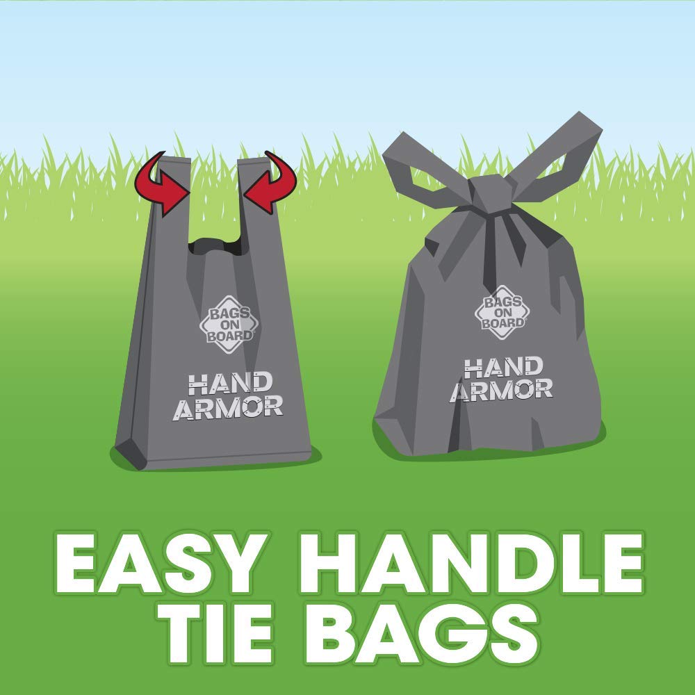 Bags on Board Hand Armour Extra Thick Dog Poo Bags - 100 Count, 7x15 Inches, Leak Proof 6