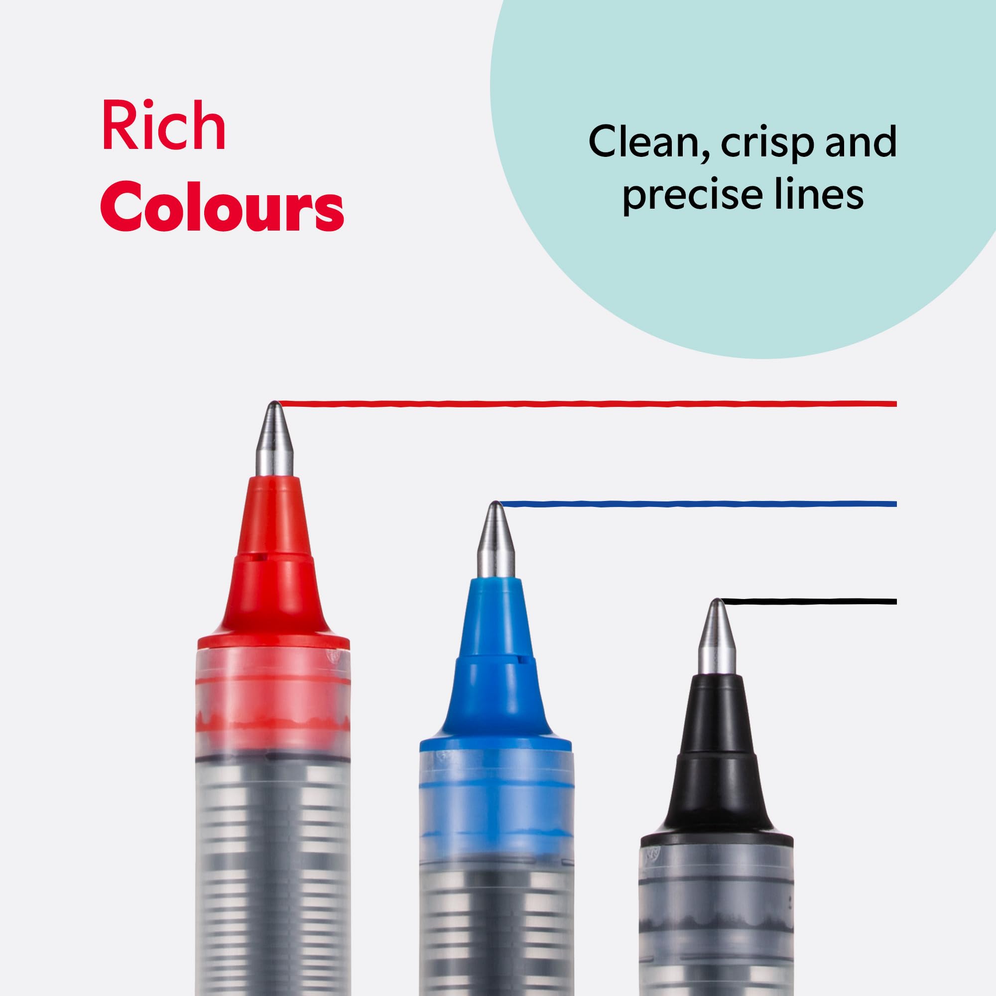 uni-ball Eye Rollerball Pens - Blue Ink, 0.7mm Fine Tip, Pack of 5 | Fade Resistant Super Ink 2