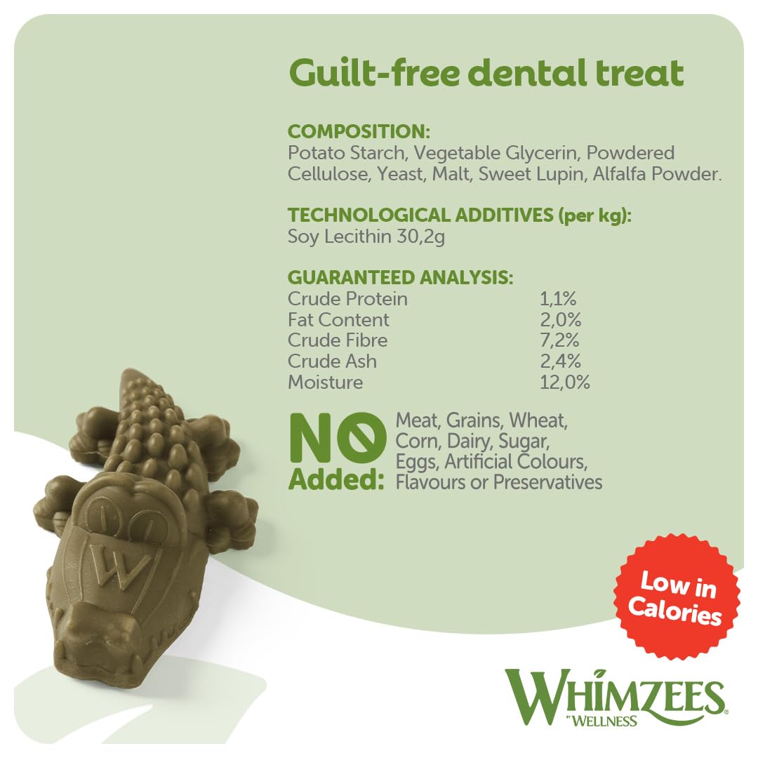 WHIMZEES Natural Dental Dog Chews - Large Alligator Shape | 6 Count | Prevents Plaque Up To 80% 3