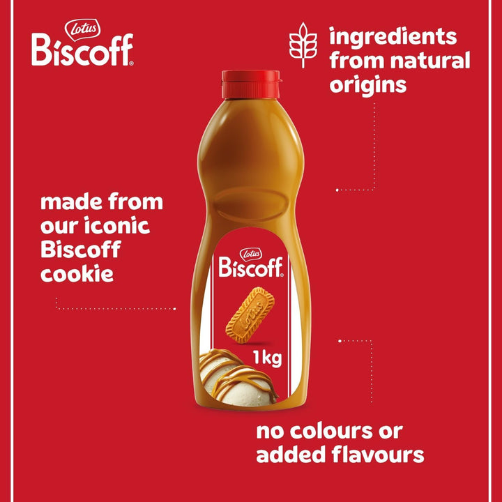 Biscoff - Sweet Spread Topping - Caramelised Biscuit Flavor - 1L Squeeze Bottle