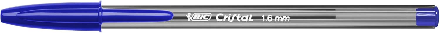 BIC Cristal Large, Wide Point Ball Ballpoint Pens, Smooth Ink Flow, Lightly Smoked Barrel, in Blue, Pack of 50 7