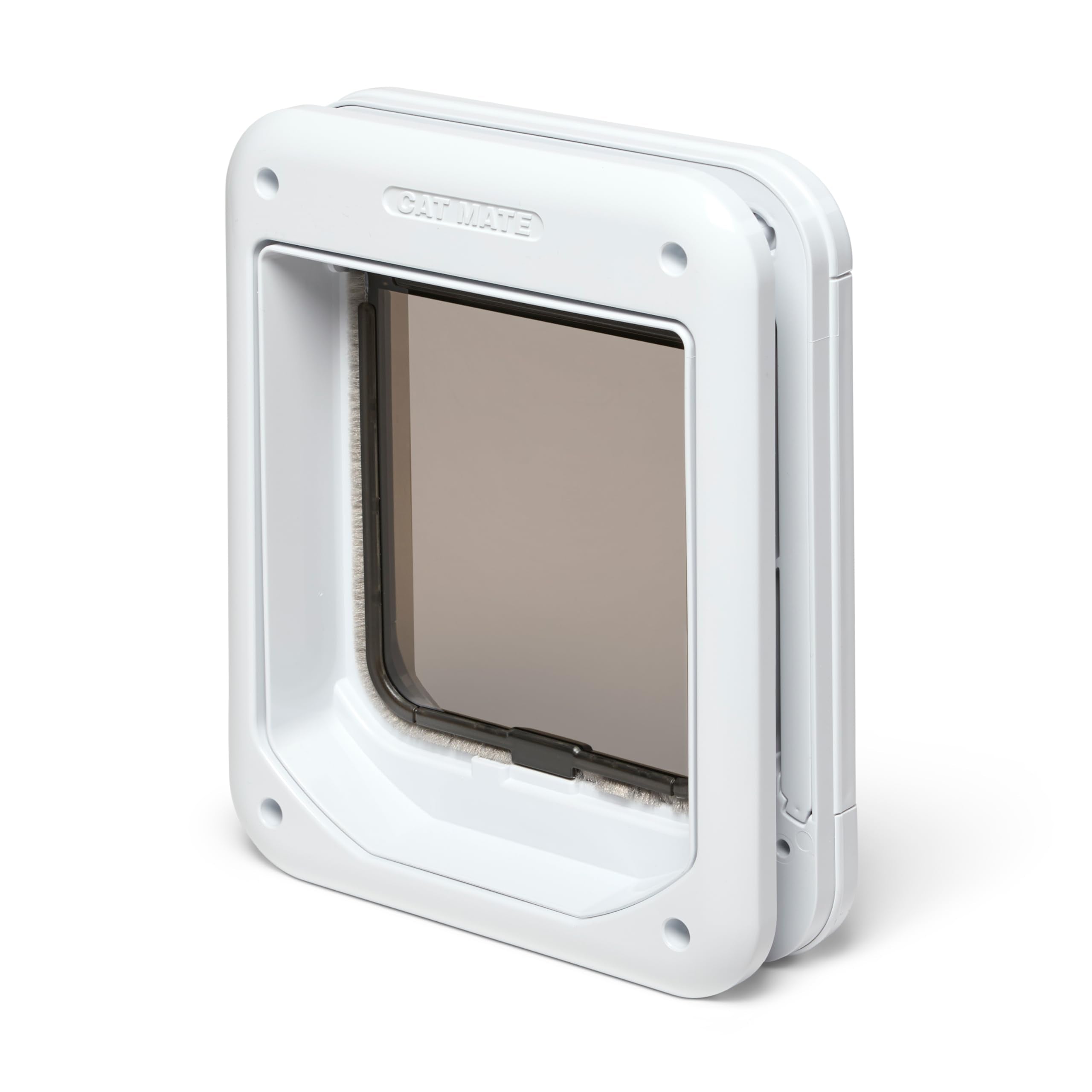 Cat Mate Rotary 4-Way Locking Cat Flap - White | Fits up to 50mm Thickness