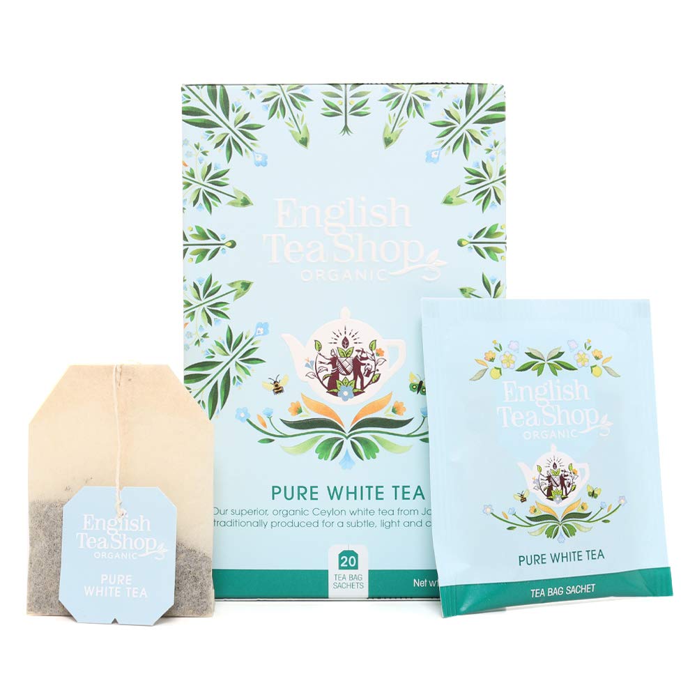 English Tea Shop Organic Pure White Tea - 20 Tea Bag Sachets 1