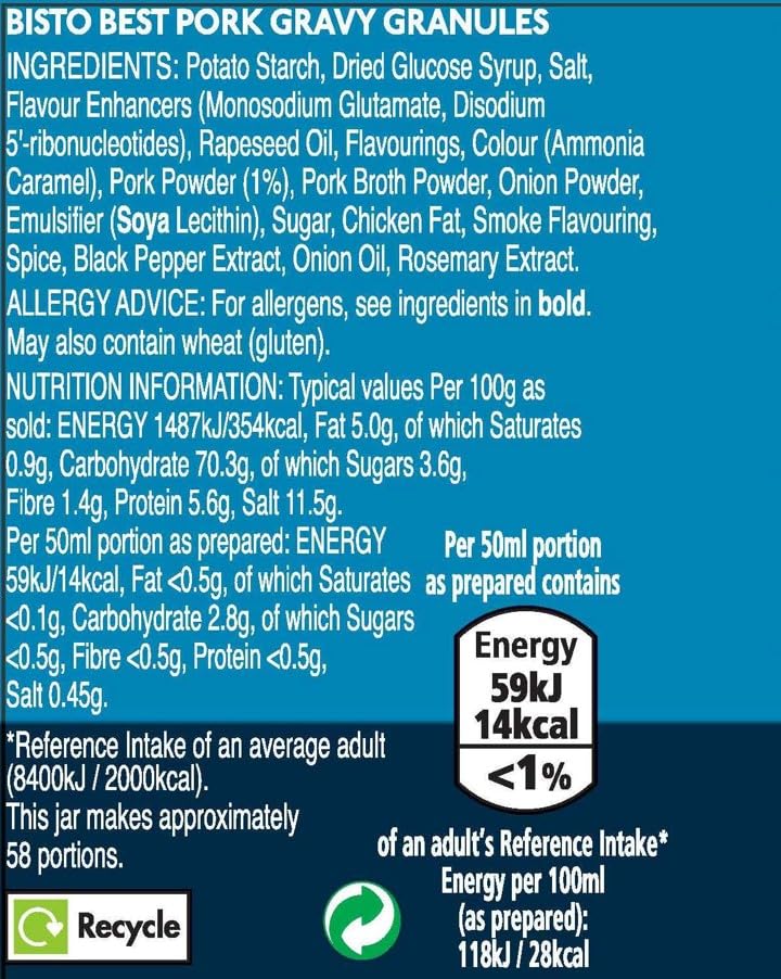 Bisto - Best Pork Gravy Granules Made with Real Meat Juice, 230 g