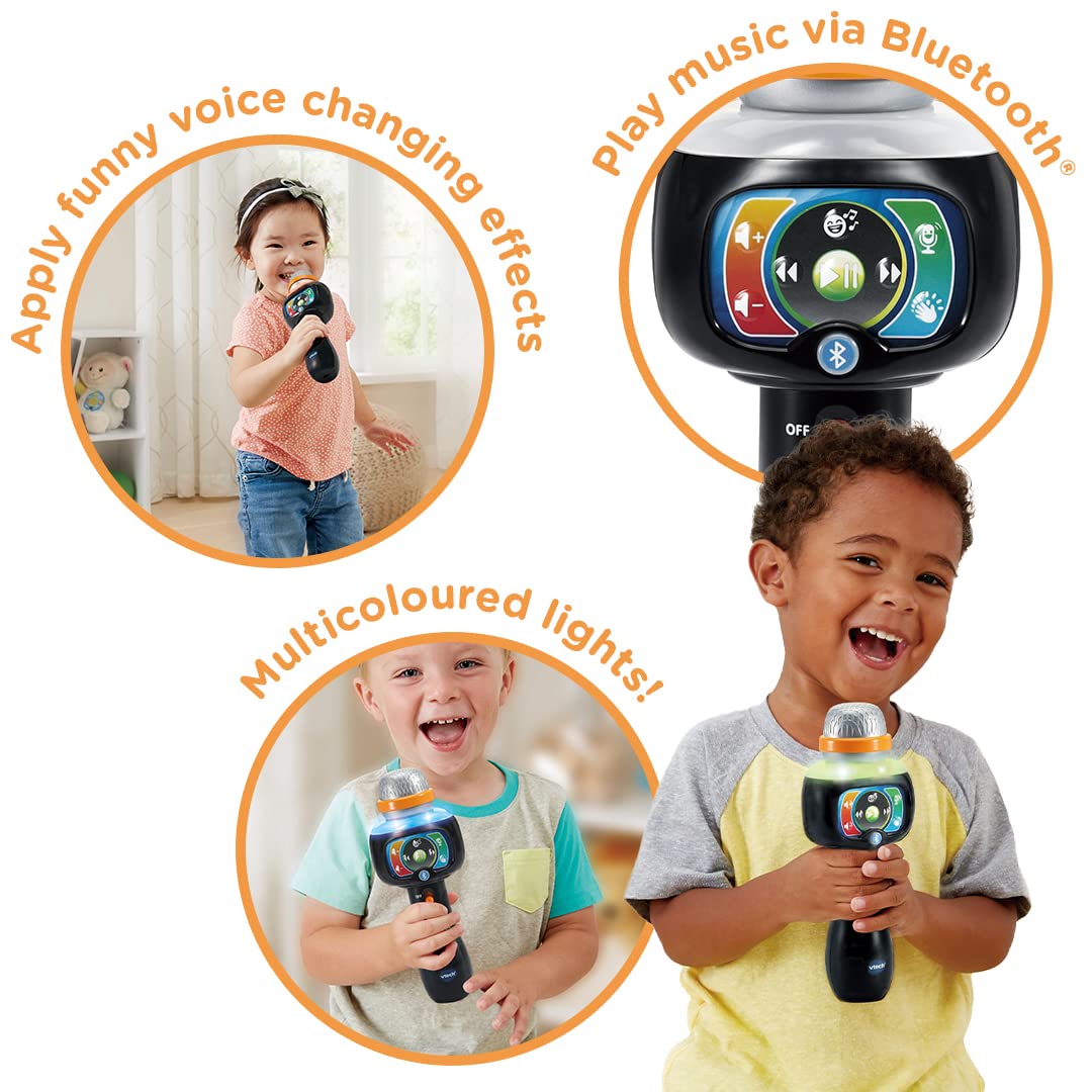 VTech Singing Sounds Microphone - Bluetooth Connectivity, 15 Songs, Voice Changer | Ages 2-4+