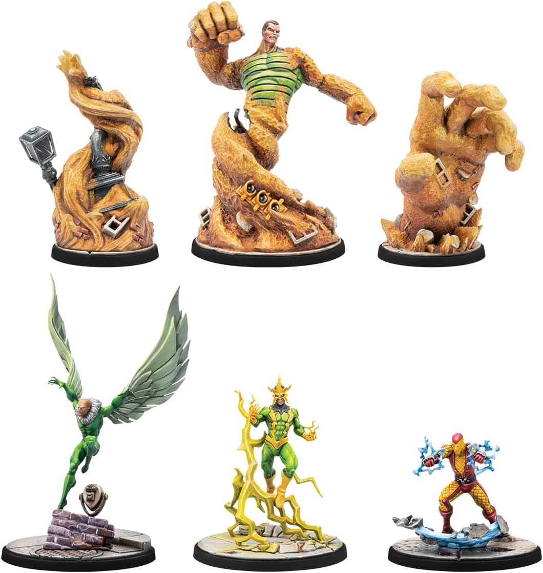 Atomic Mass Games Marvel Crisis Protocol Electro, Sandman, Shocker &amp; Vulture Villains Pack 3