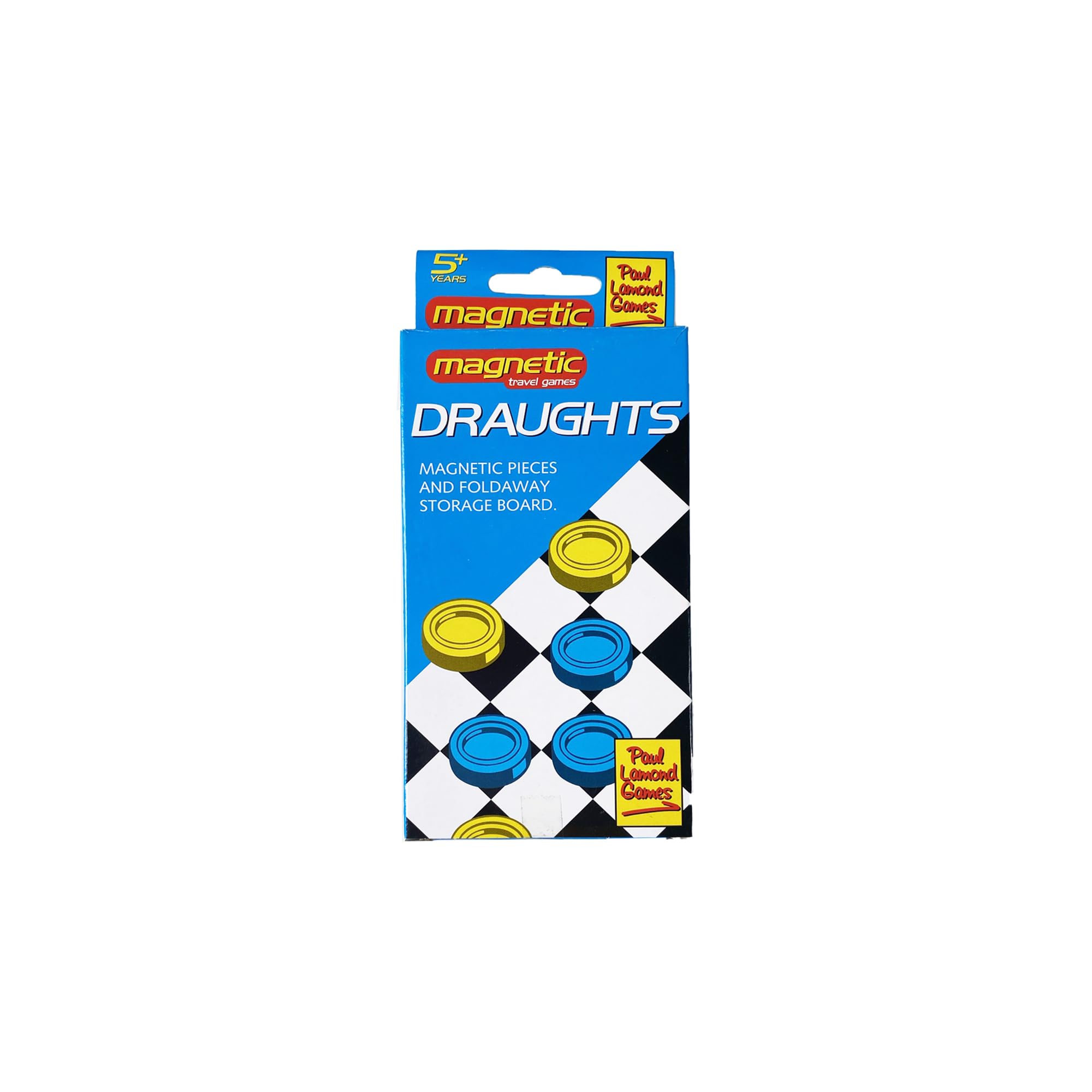 Paul Lamond Magnetic Travel Draughts Game Black Foldable Board