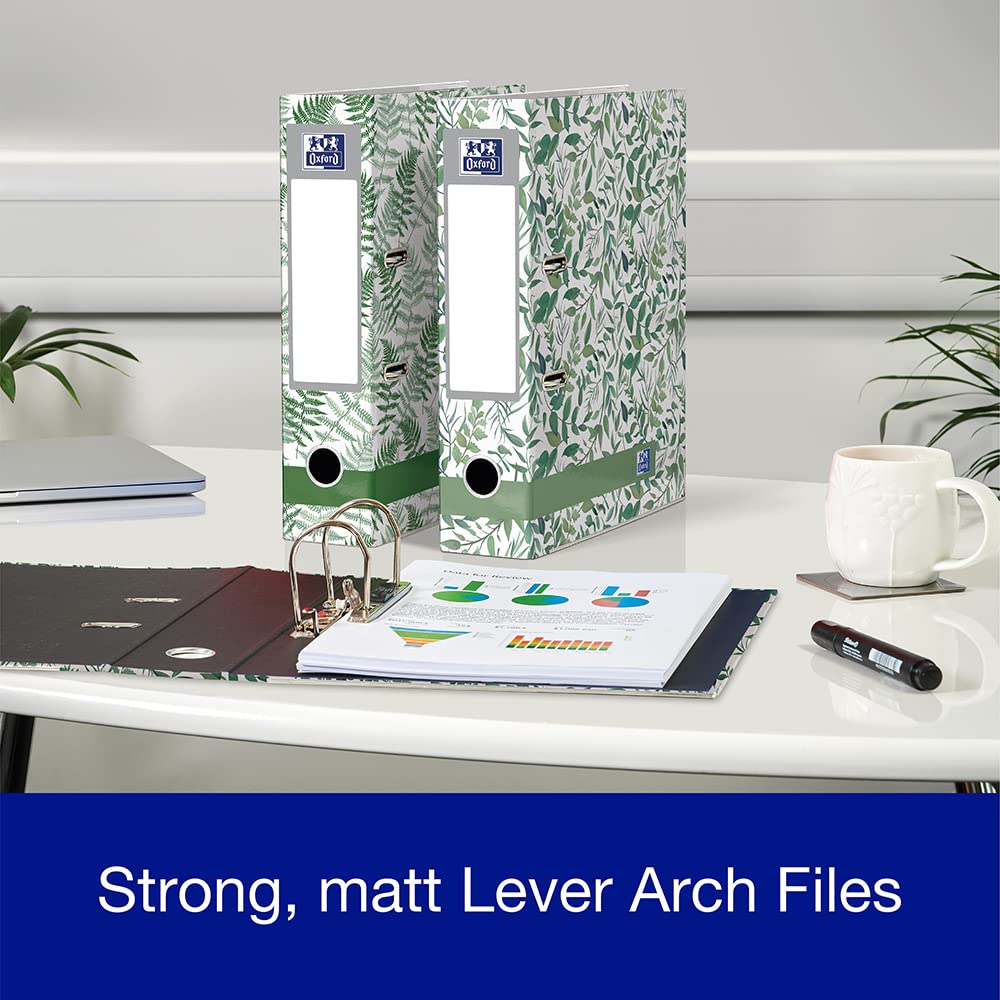 Oxford Lever Arch File - Leaves Design A4, 70mm Spine, High Capacity | Pack of 2 8