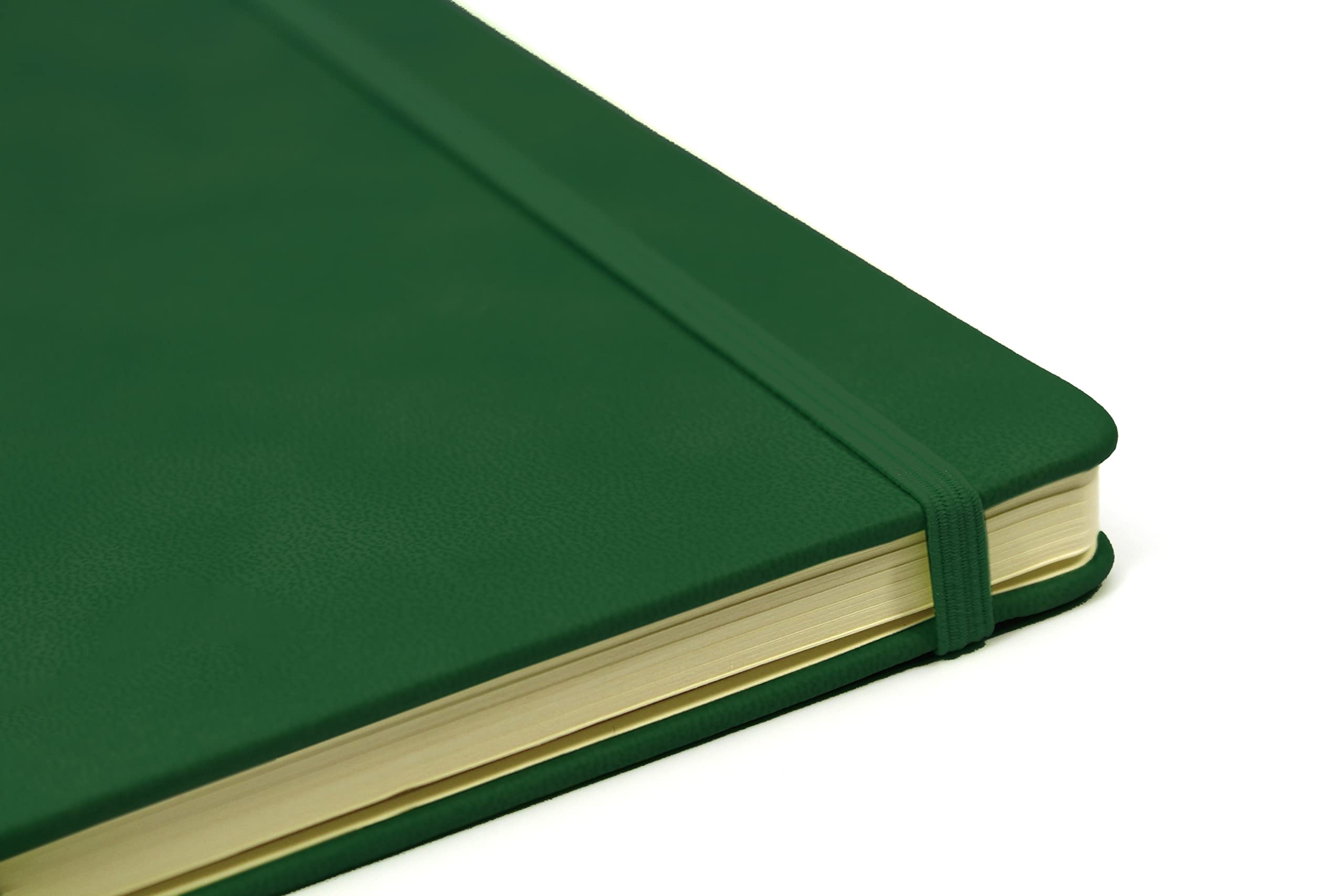 Silvine A4 Executive Hardback Notebook - 160 Lined Pages | Green Faux Leather Cover | 80gsm Ivory Paper