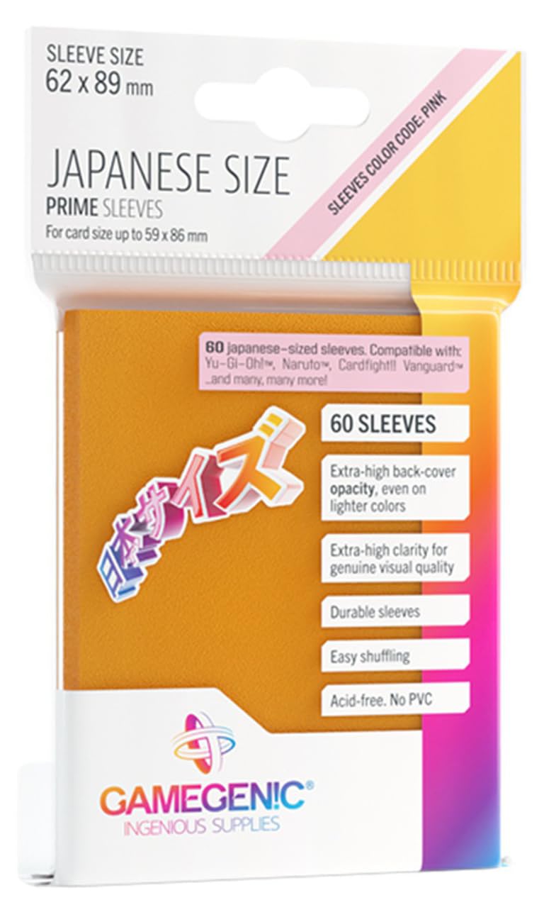 Gamegenic Prime Japanese Sized Sleeves Orange - Multi-Language (Includes Spanish)