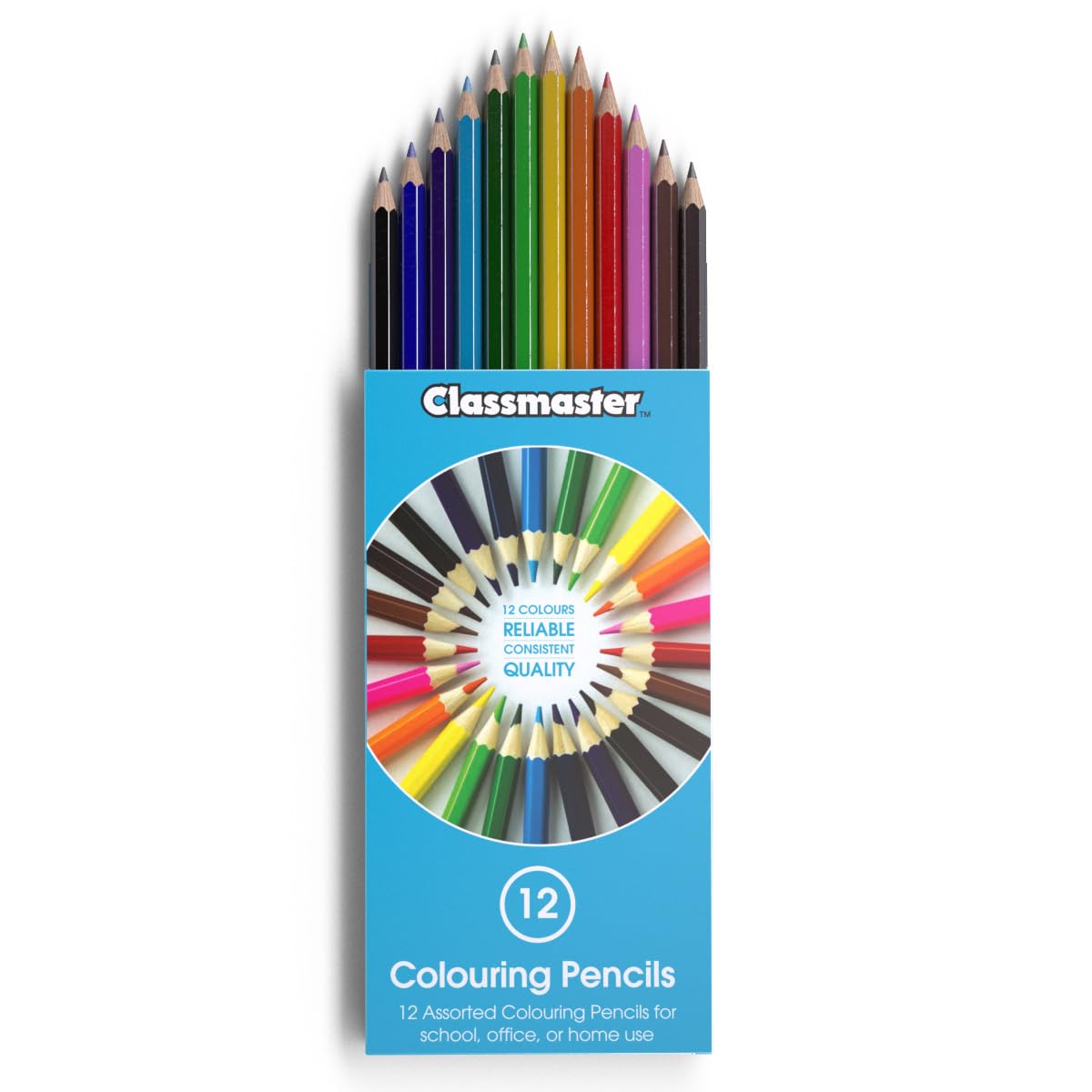 Classmaster CPW12 Coloured Pencils - Pre-Sharpened Wooden Pencils for Kids & Adults 9