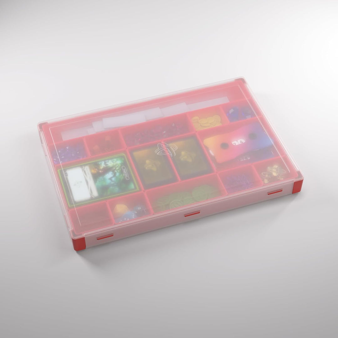 Gamegenic Token Silo XL Red - Board Game Storage with 15 Removable Compartments