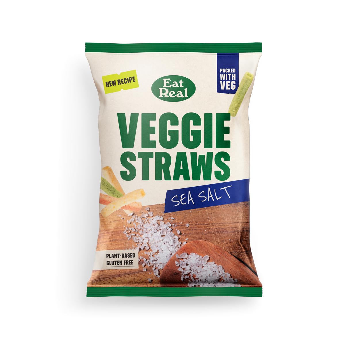 Eat Real Veggie Straws Sea Salted Multipack - 10 x 110g Bags | Gluten-Free & Vegan Snack 2
