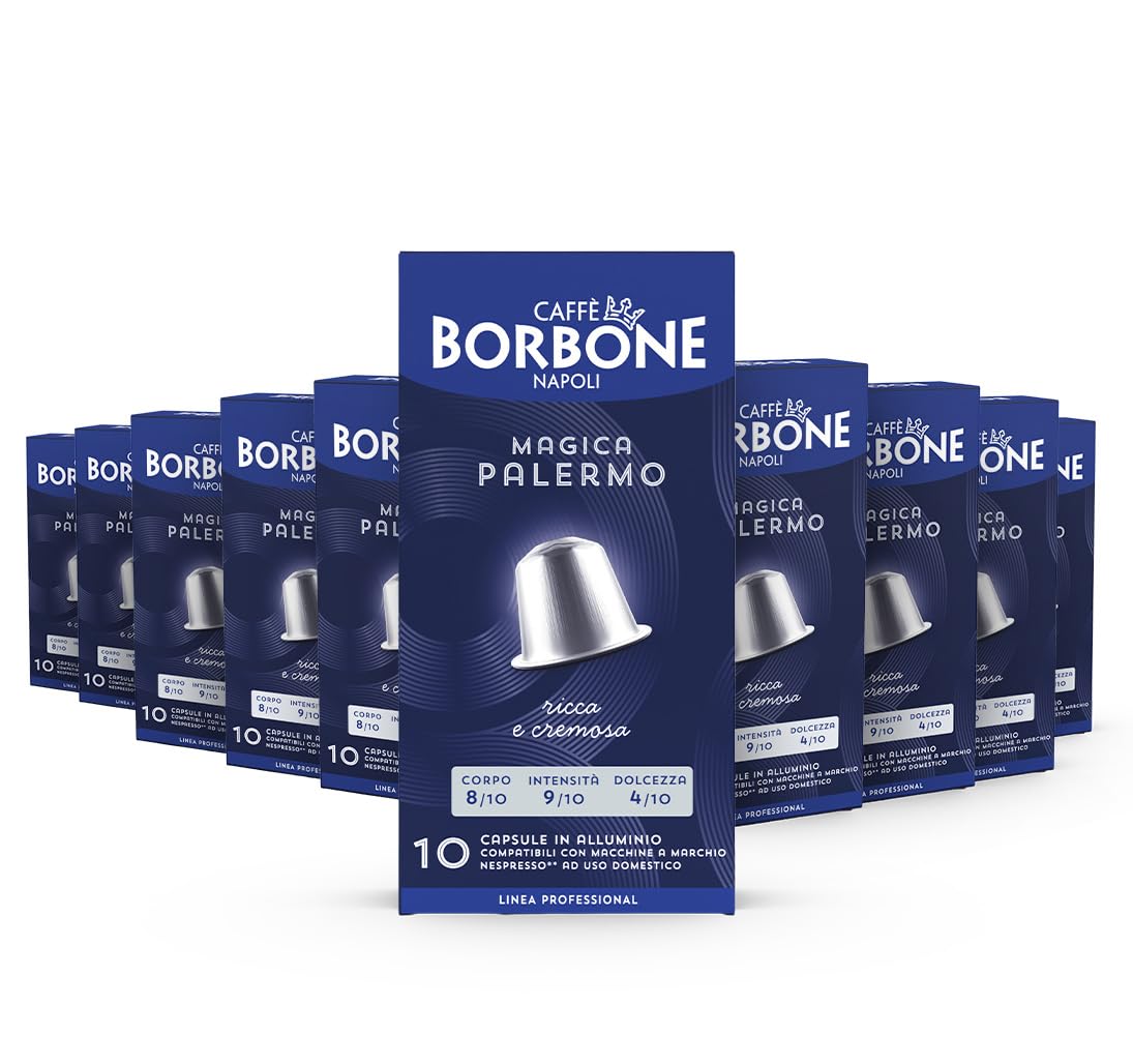 CAFFÈ BORBONE Magica Palermo Blend Coffee Capsules - 100 Aluminium Pods | Intensity 9 1