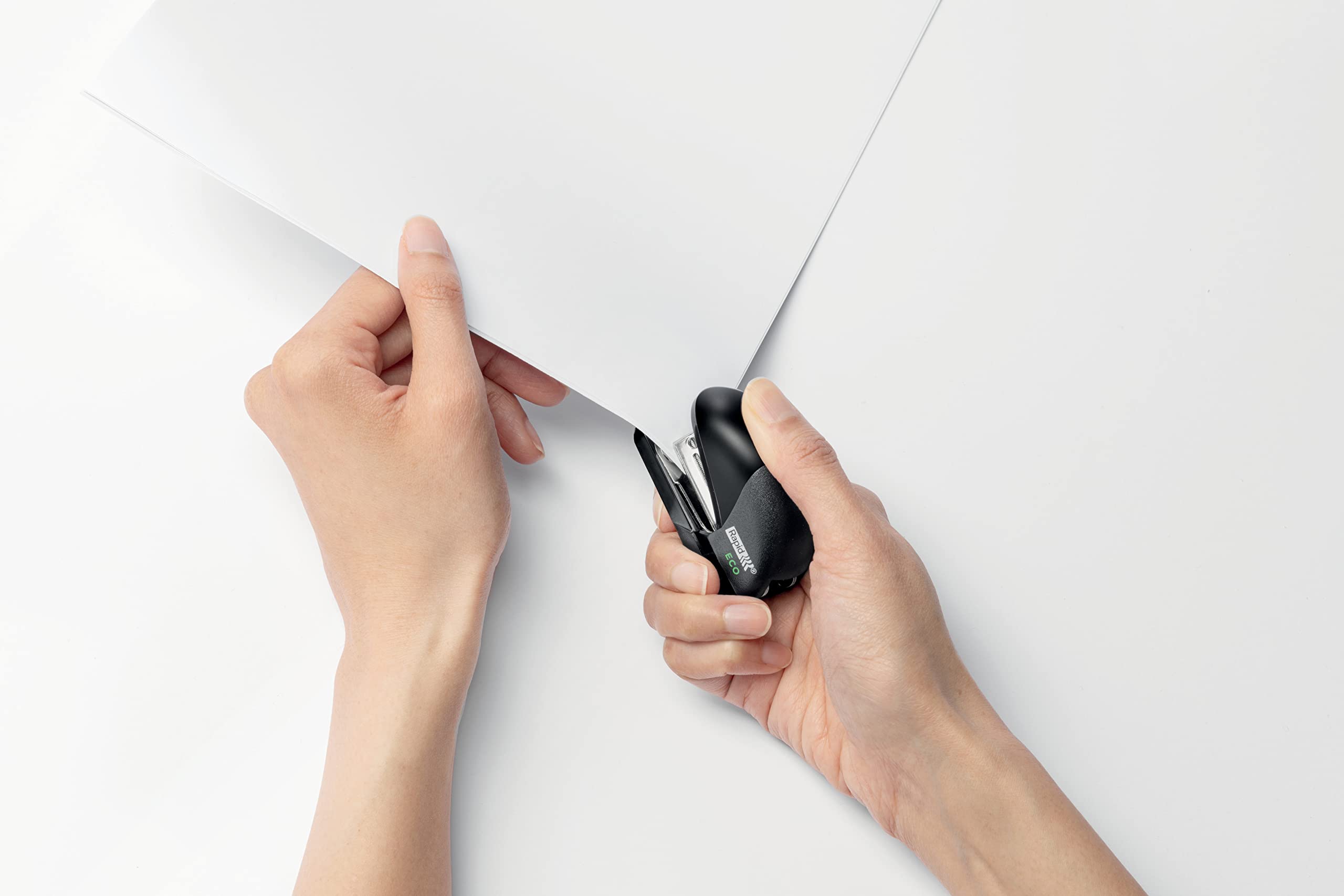 Rapid ECO Mini Desktop Stapler - 10 Sheet Capacity | 95% Recycled Plastic | Black 6