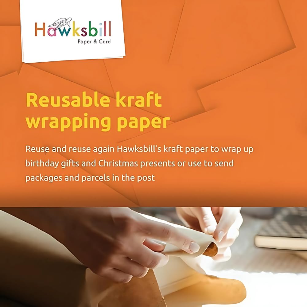 Hawksbill Kraft Paper Roll - Recyclable Brown Paper for Wrapping, Packaging, and Crafts | 500mm x 10m 4