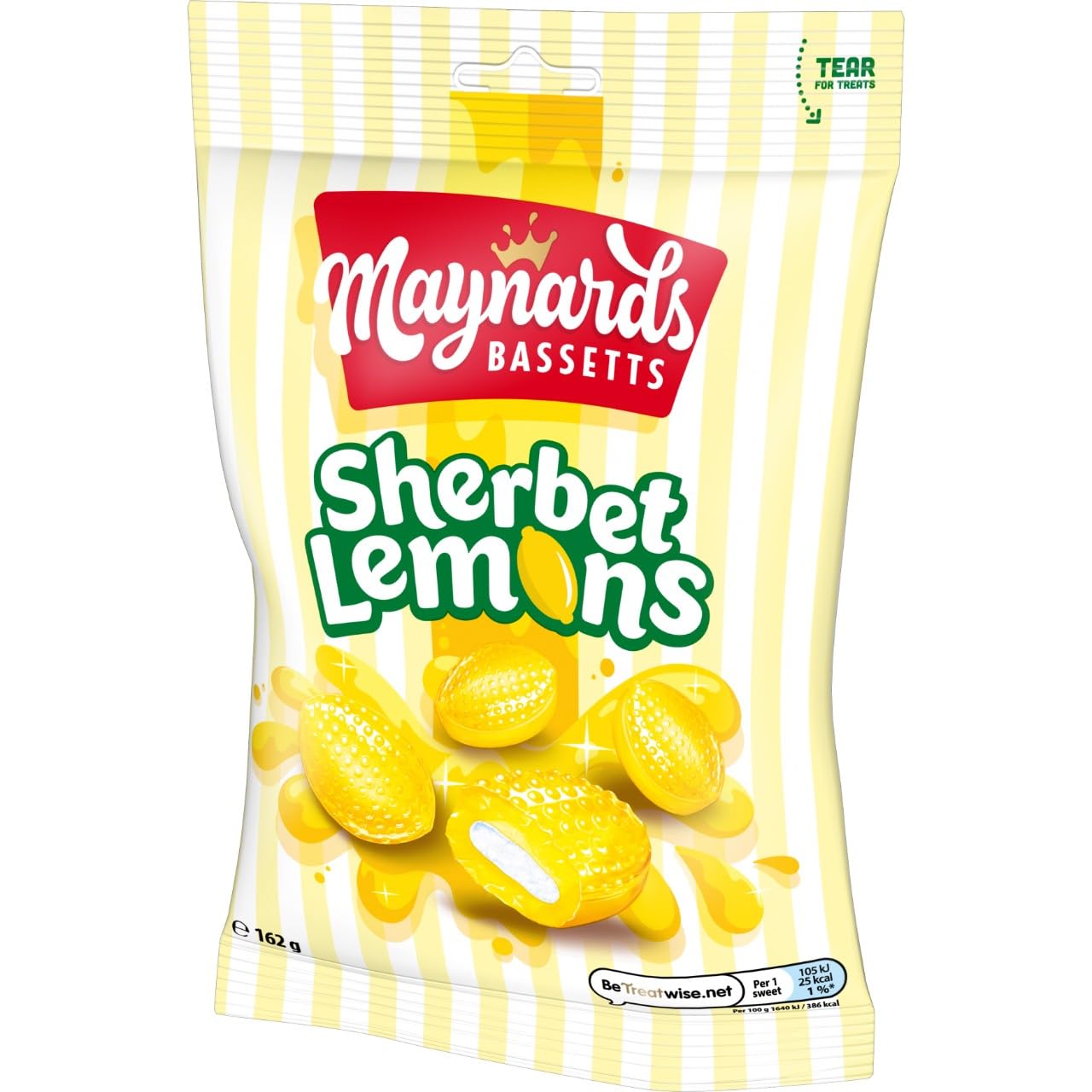 Maynards Bassetts Sherbet Lemons - Tangy Lemon Sweets with Fizzy Centre | 162g Pack 2