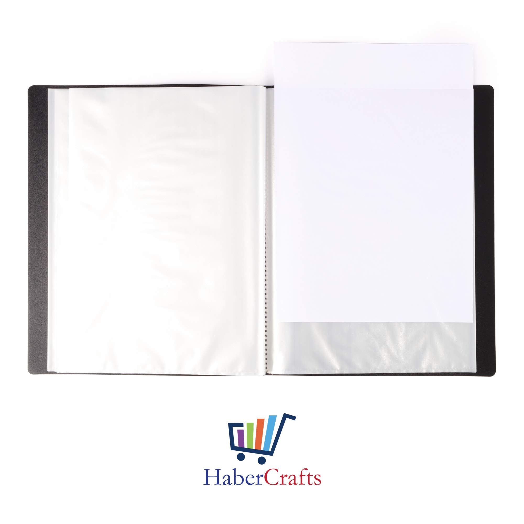 Habercrafts A4 Display Book Folder - 20 Pockets (40 Views) | Pack of 3 | Black 2