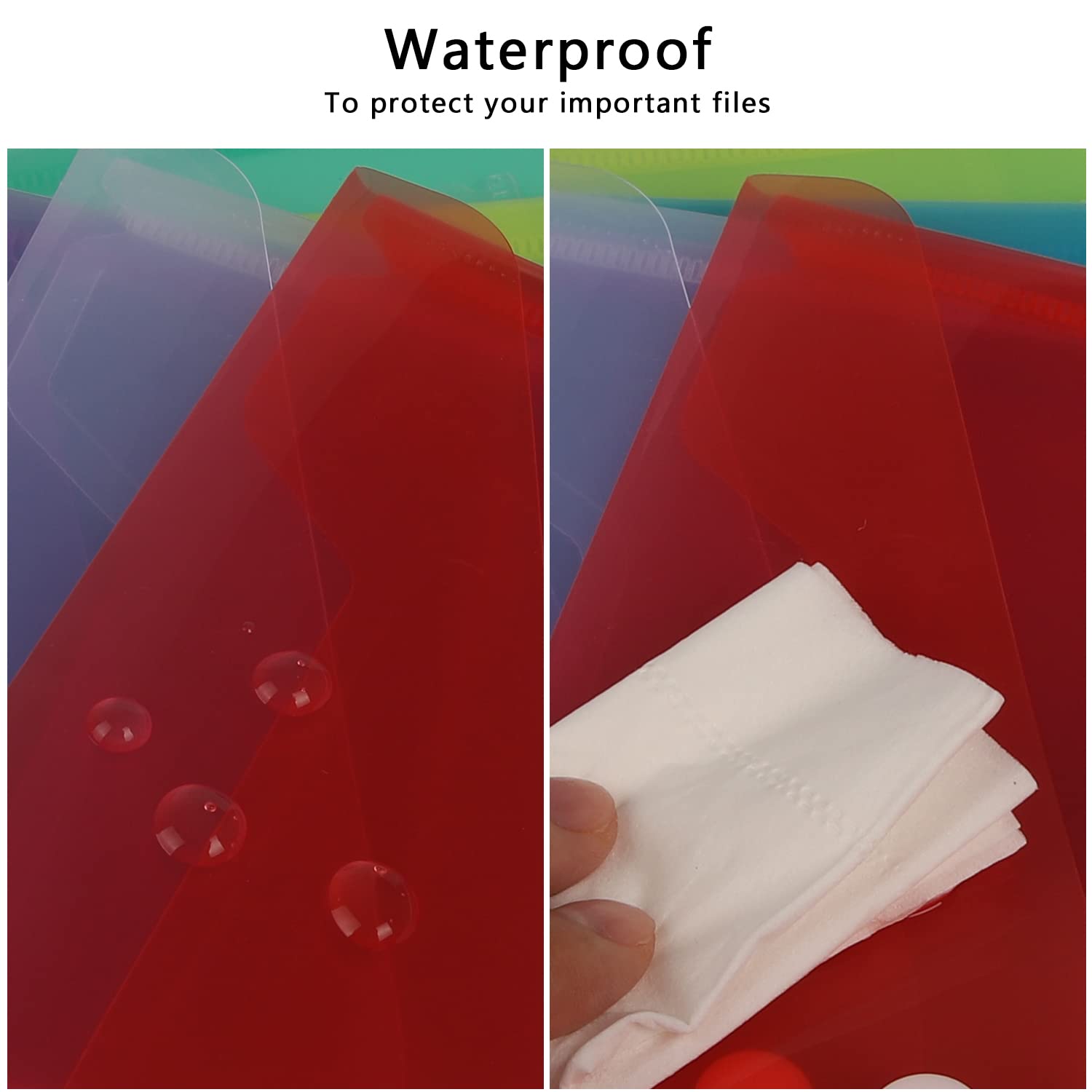 GoodtoU A5 Plastic Wallets - 36 Pack Assorted Colours | Heavy-Duty Plastic Snap Closure 4