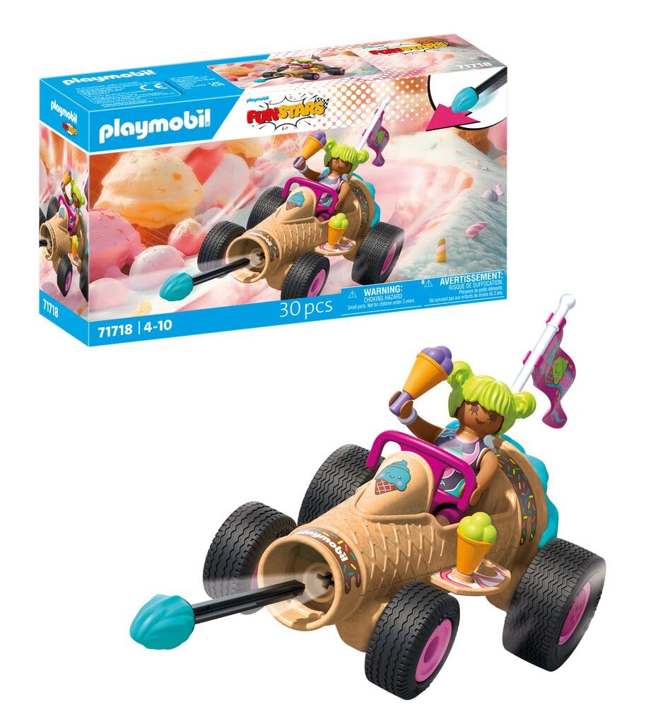 Playmobil Funstars Racing Ice Cream Cone Action Figure | Ages 4+ | Model 71718