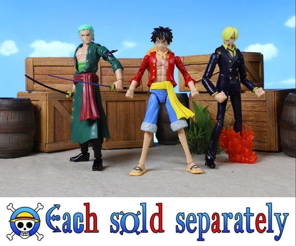 BANDAI One Piece Anime Heroes Monkey D. Luffy Action Figure - 17cm Articulated Pirate Toy with Swappable Hands 2