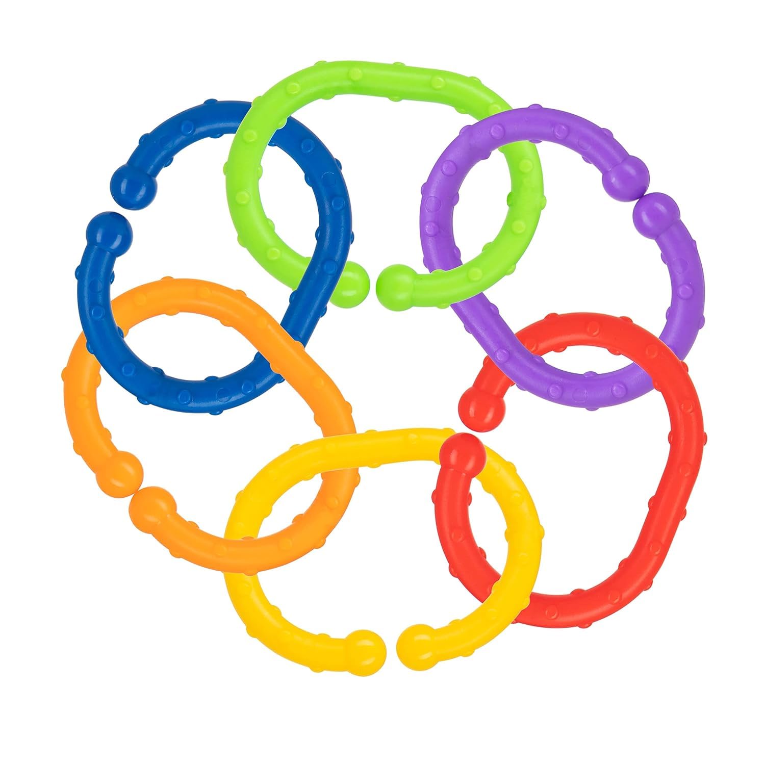 Nuby Linkables - 18-Link Multicolor Chain for Car Seat & Stroller Toys - 3 Months+ 2