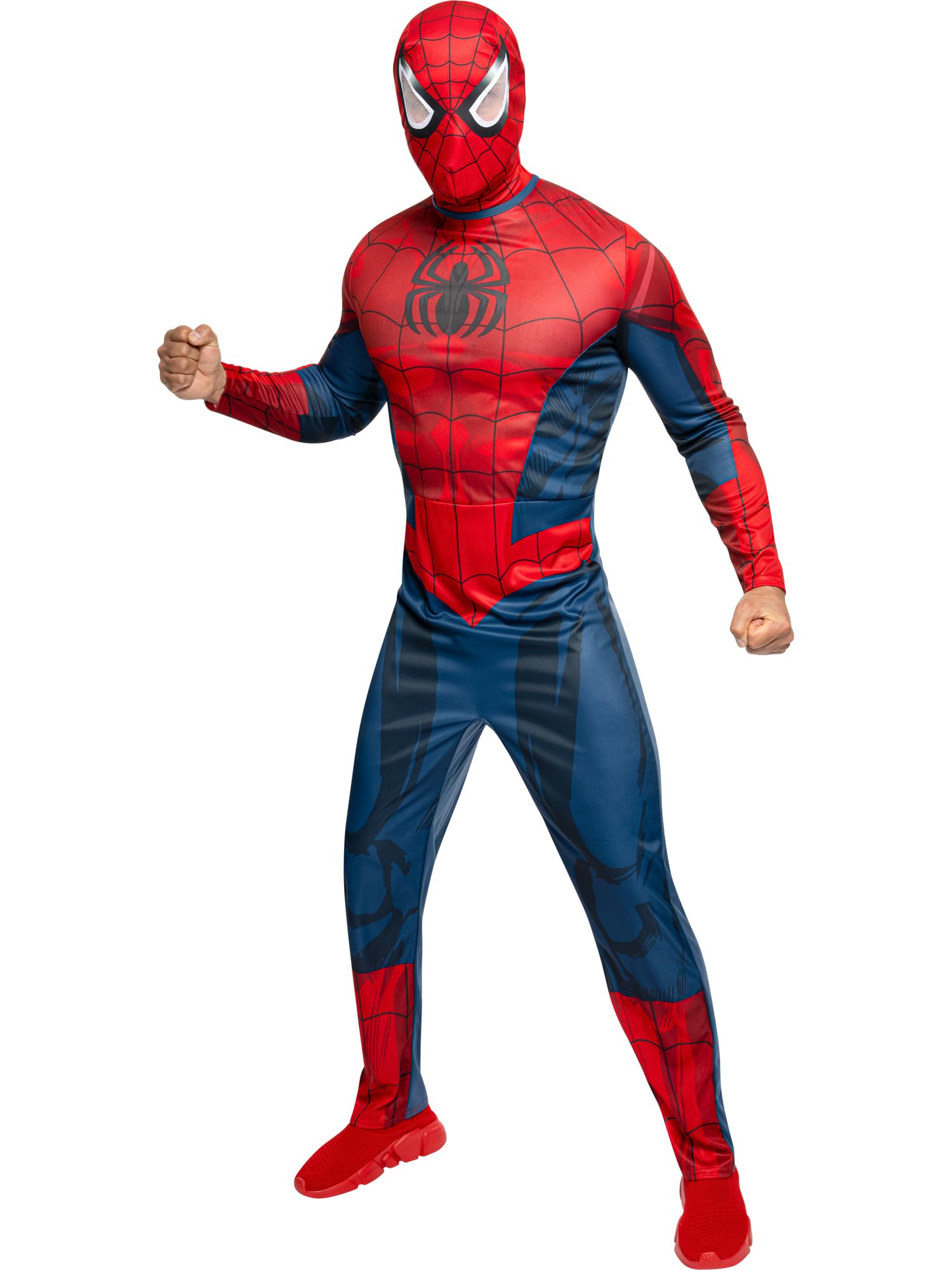 Rubies Official Spider-Man Adult Costume - Standard Size | Polyester Jumpsuit & Snood 5