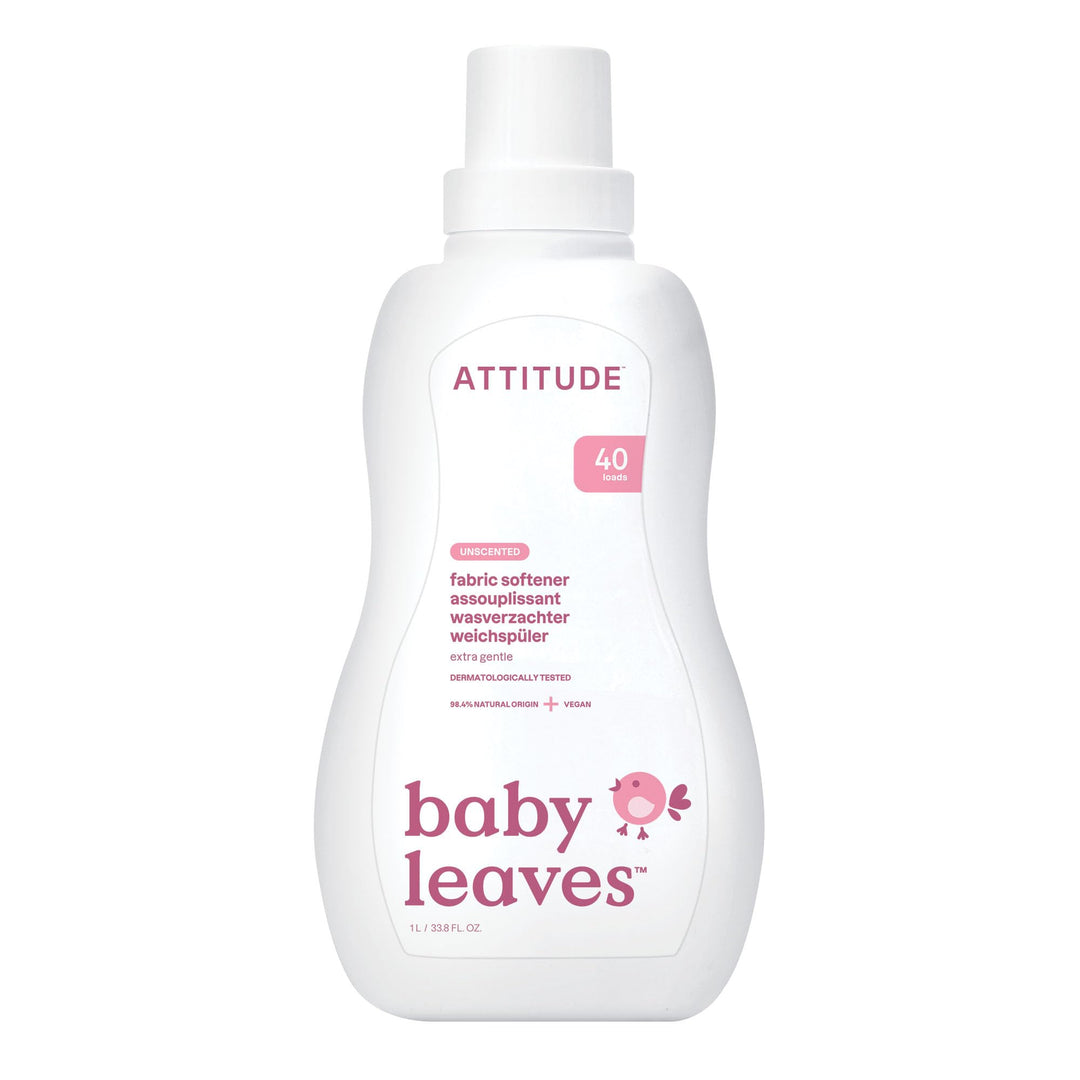 ATTITUDE Baby Fabric Softener Liquid - Unscented, EWG Verified, 98% Natural-Origin Formula