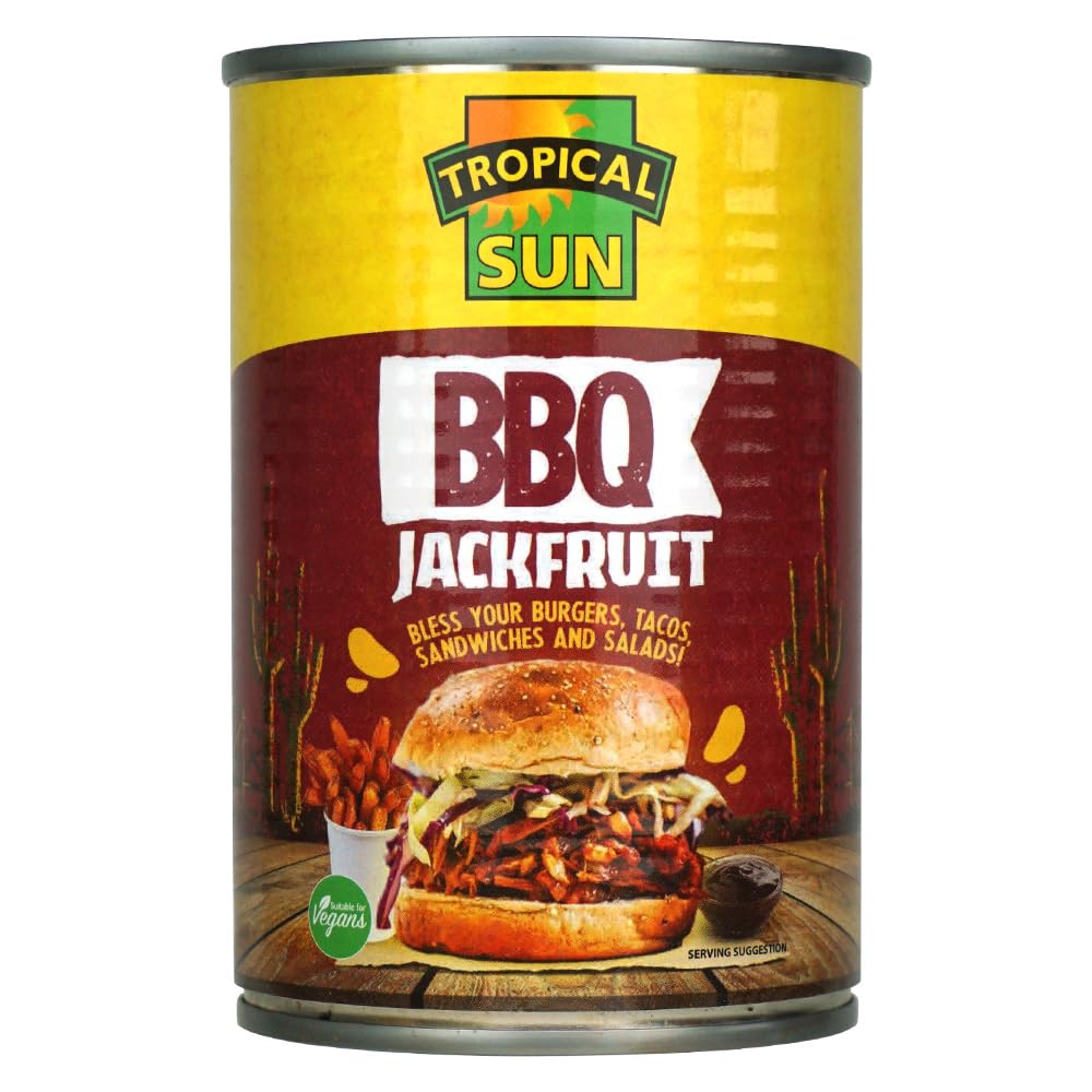Tropical Sun Ready-to-Eat BBQ Jackfruit, 400g | Vegan, Smoky BBQ Flavor, Natural Ingredients