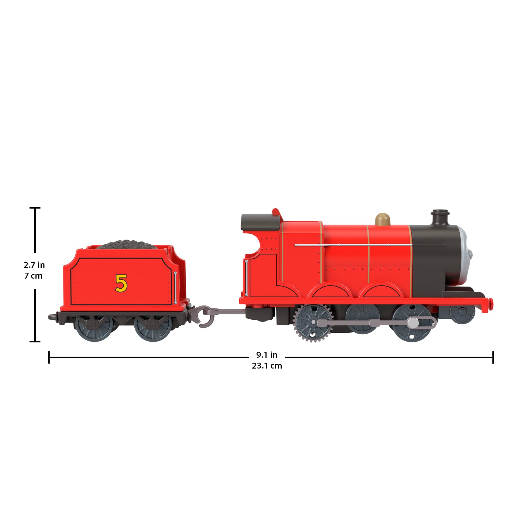 THOMAS & FRIENDS Motorized Toy Train - Classic James Engine with Cargo Car | Plastic | Ages 3+ 6