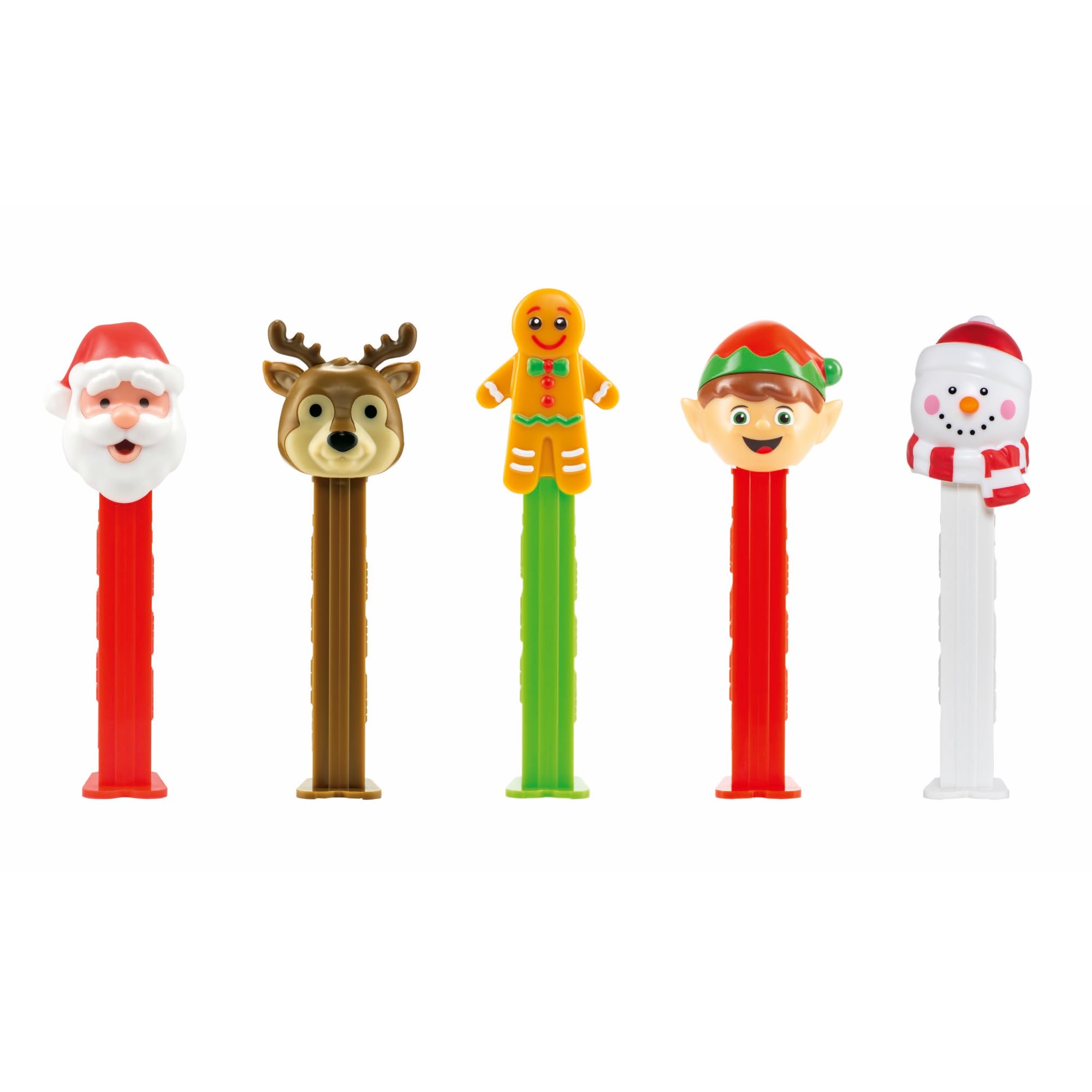 PEZ Christmas Themed Sweet Dispenser Multipack - Santa, Reindeer, Polar Bear, Snowman with Strawberry & Lemon Candy Refills 3