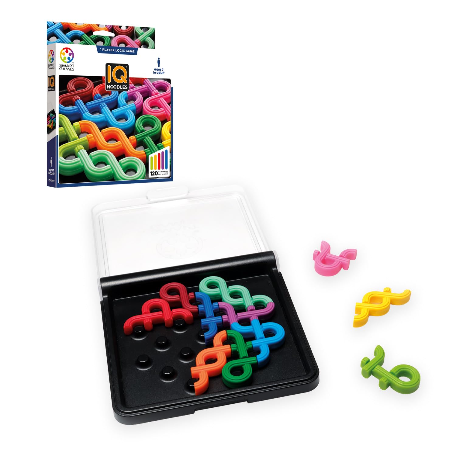SmartGames IQ Noodles - 120 Challenges, Ages 7+, Multicoloured