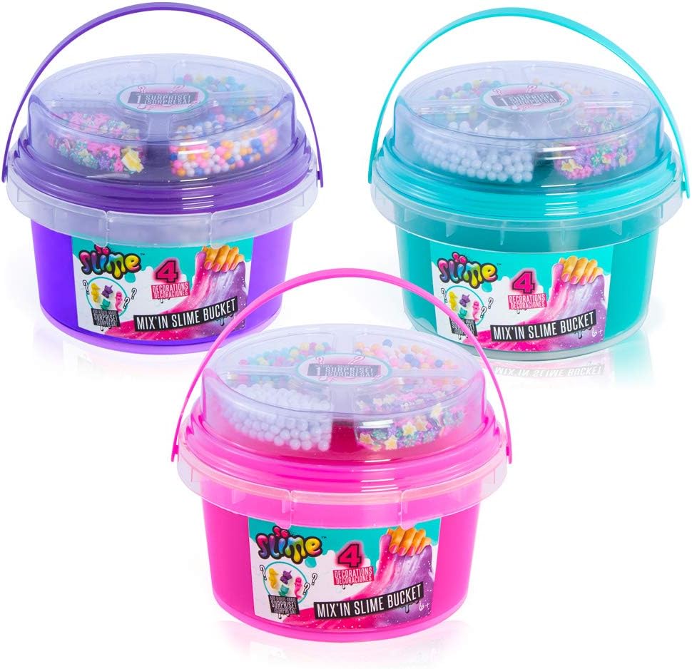 Mix'in Slime Bucket – 400 g sensorischer Schleim mit Überraschungsfigur und Dekorationen 3