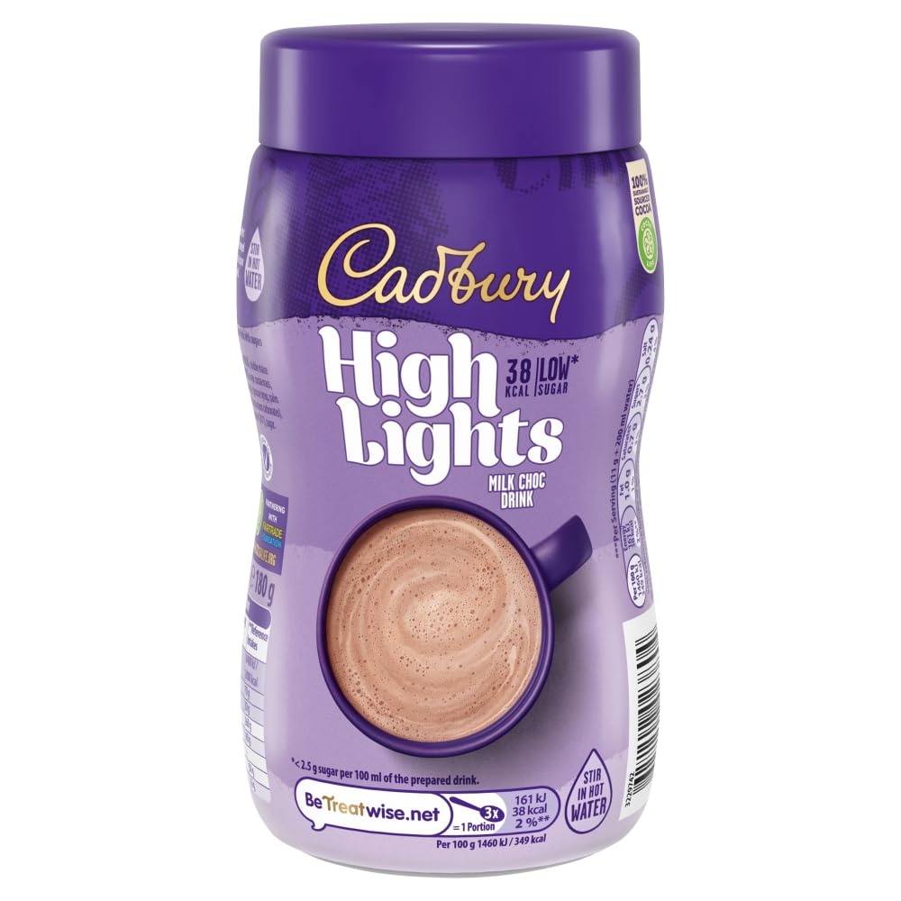 Cadbury - Highlights Milk Chocolate Hot Drink, Low Calorie, Stir-in Instant Mix 2